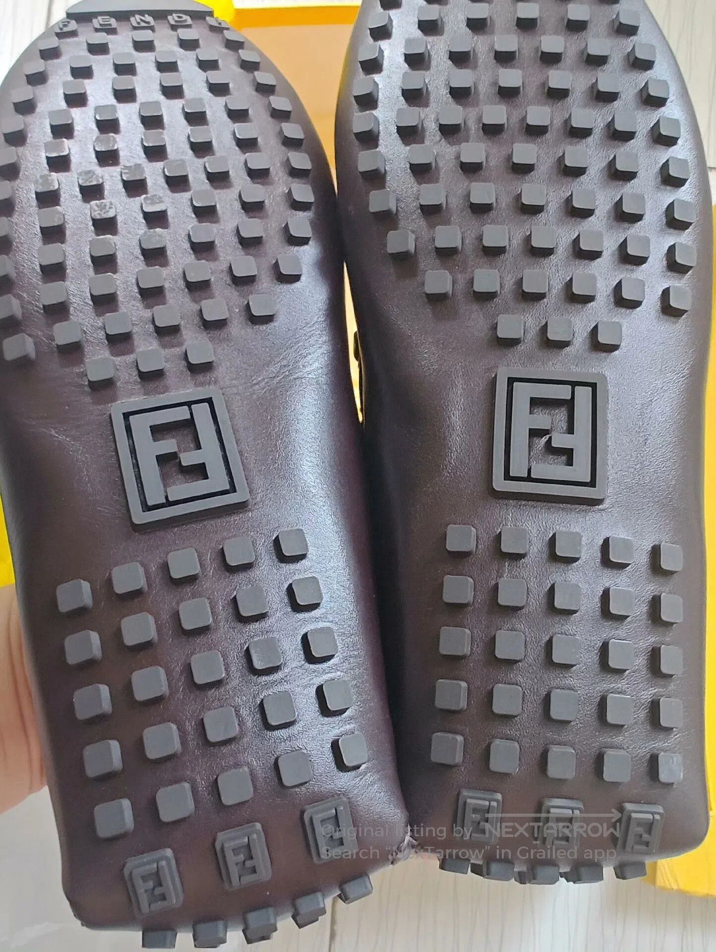 Fendi FENDI FF Logo Brown Leather Loafers. Size US 6.5 / EU 39-40 - 8 Thumbnail