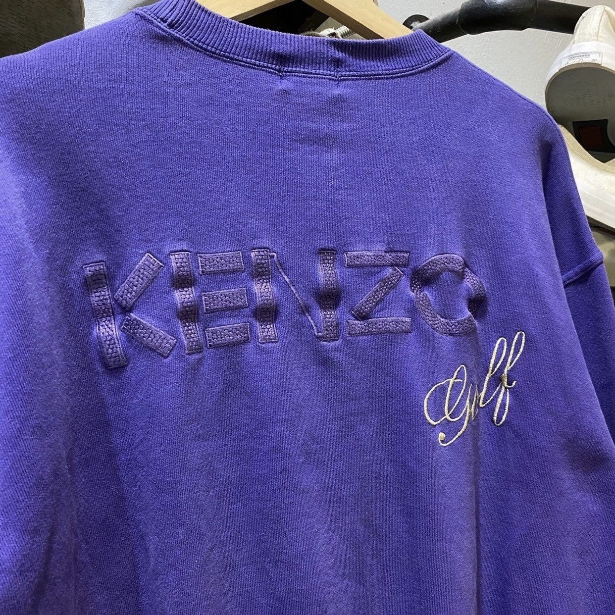 Japanese Brand × Kenzo × Vintage Vintage 90's Kenzo Golf Sweatshirt Purple Embroidered Size US L / EU 52-54 / 3 - 4 Thumbnail