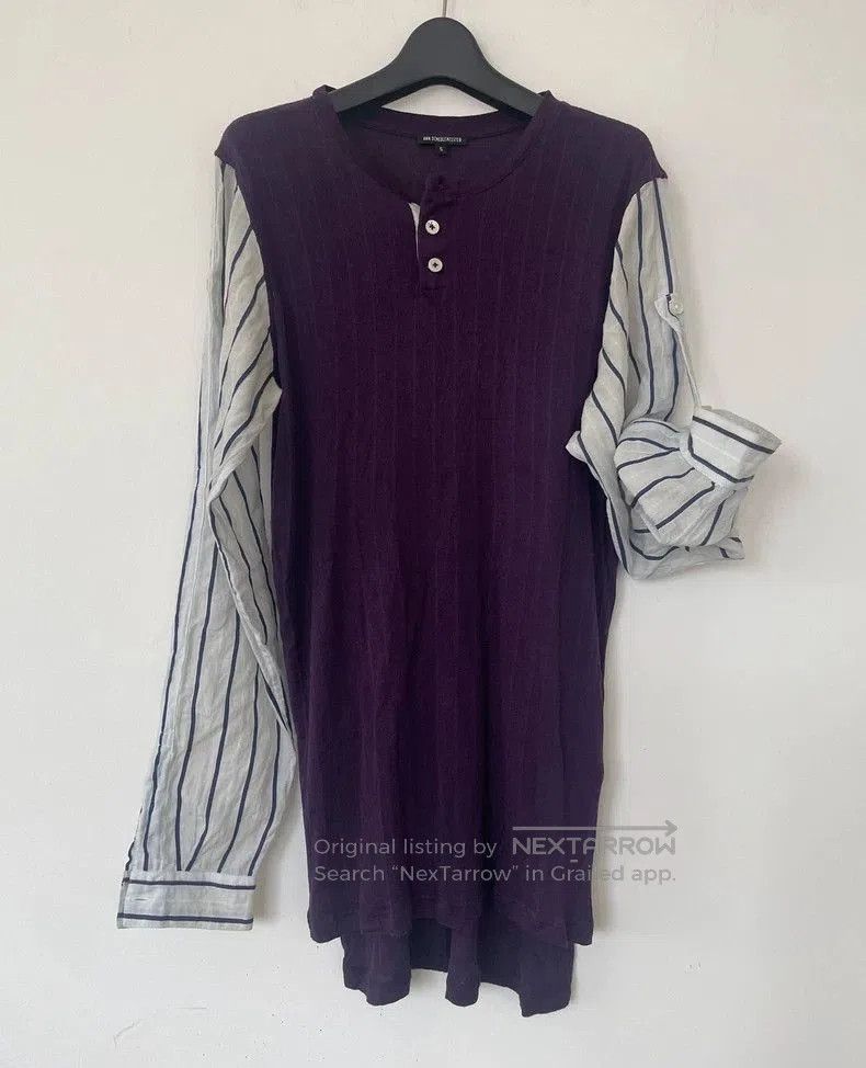 Ann Demeulemeester Ann Demeulemeester Men's patchwork Henry long sleeve T. Size US S / EU 44-46 / 1 - 3 Thumbnail