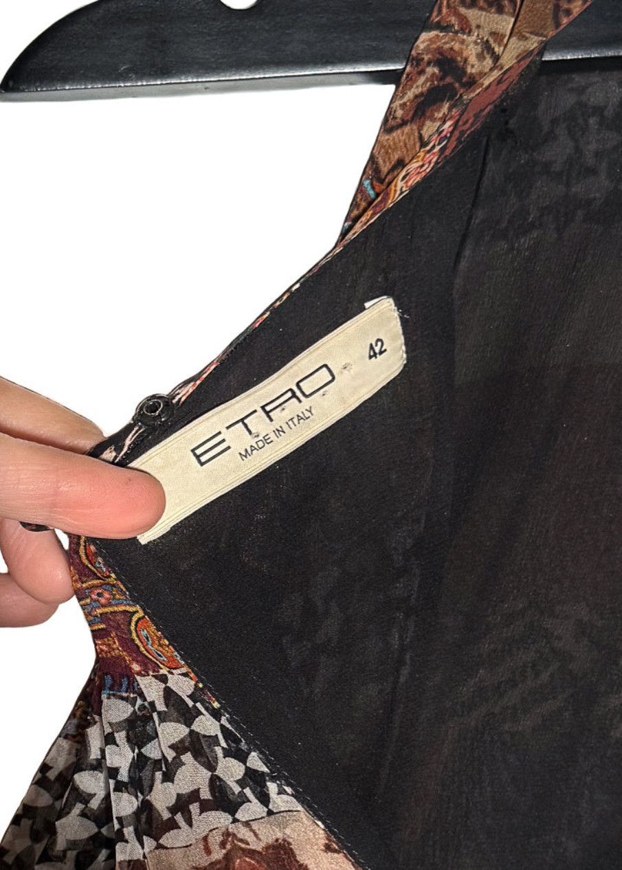 Etro Etro Brown Silk Multipattern Maxi Sleeveless Dress Size M / US 6-8 / IT 42-44 - 8 Thumbnail
