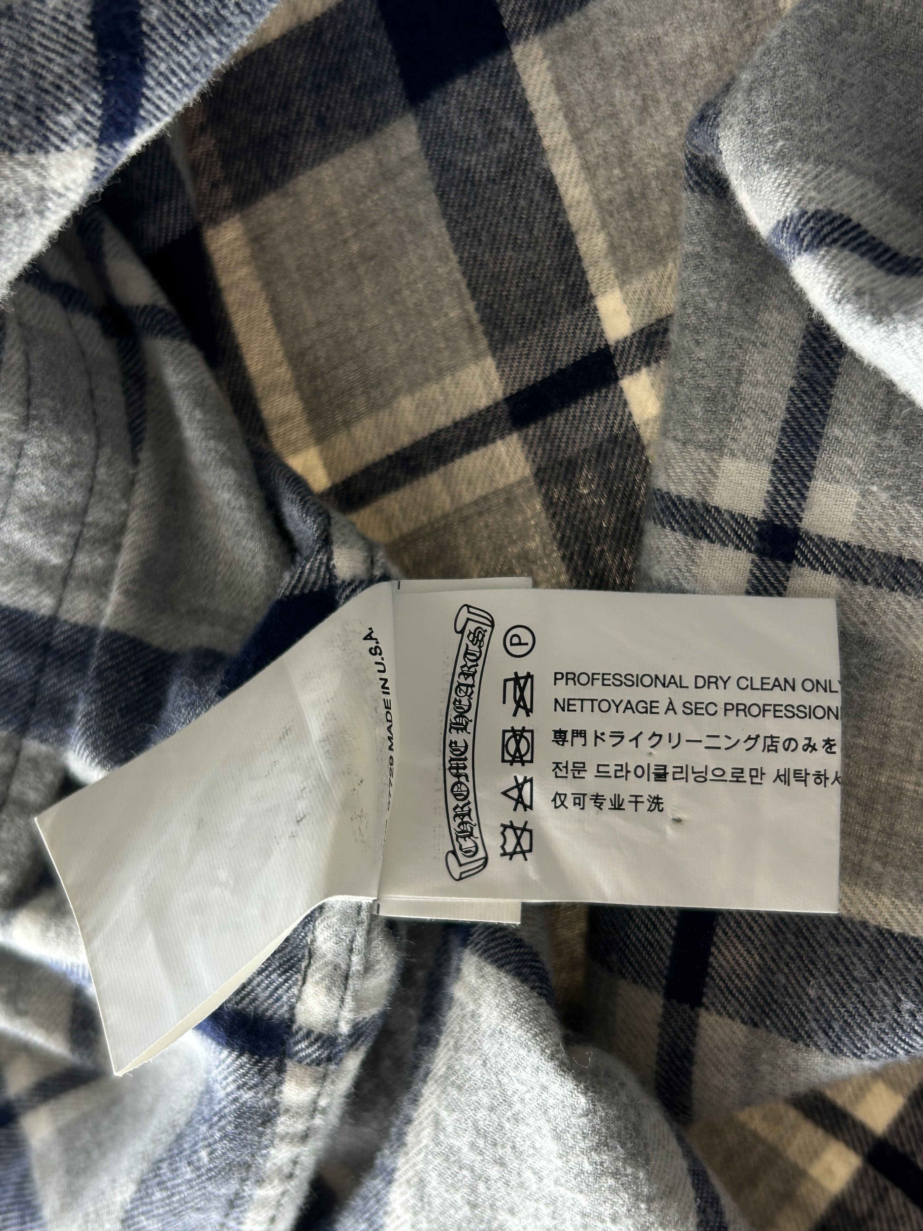 Chrome Hearts Chrome Hearts Grey & Blue Cross Patch Elongated Flannel Size US M / EU 48-50 / 2 - 5 Thumbnail