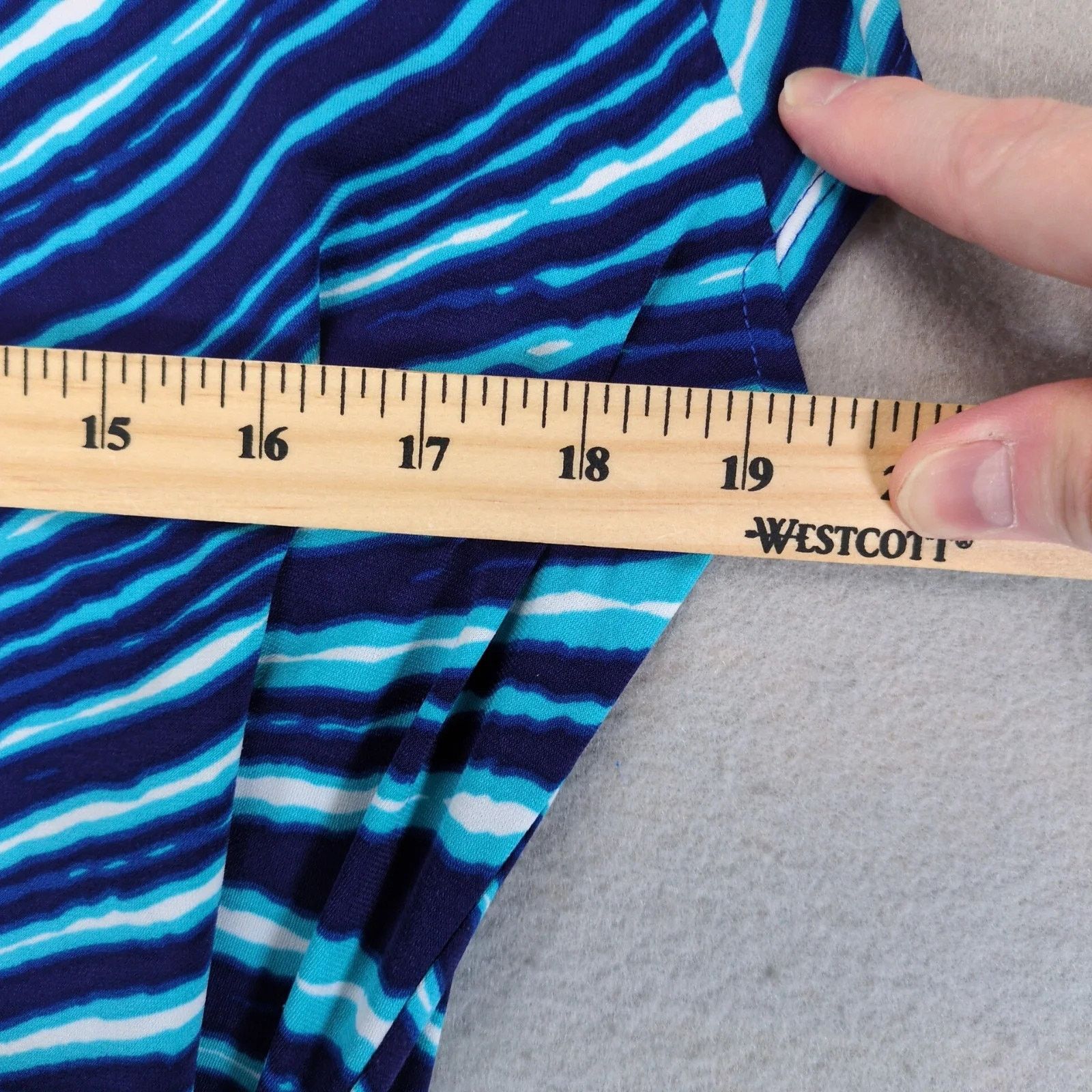 Jones New York Jones New York Signature Blue Wave V-Wrap Mini Dress L Pet Size L / US 10 / IT 46 - 4 Thumbnail