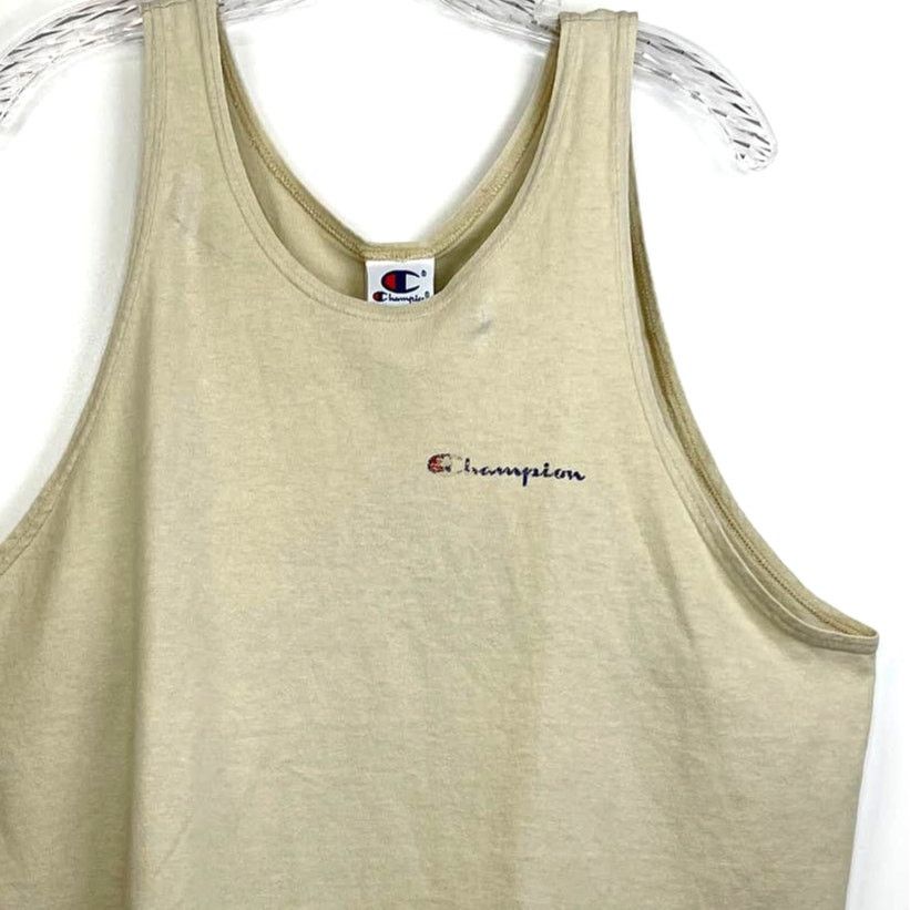 Champion × Vintage Champion Vintage 90s Cotton Tank Top USA Made Neutral Khaki Size US L / EU 52-54 / 3 - 2 Thumbnail