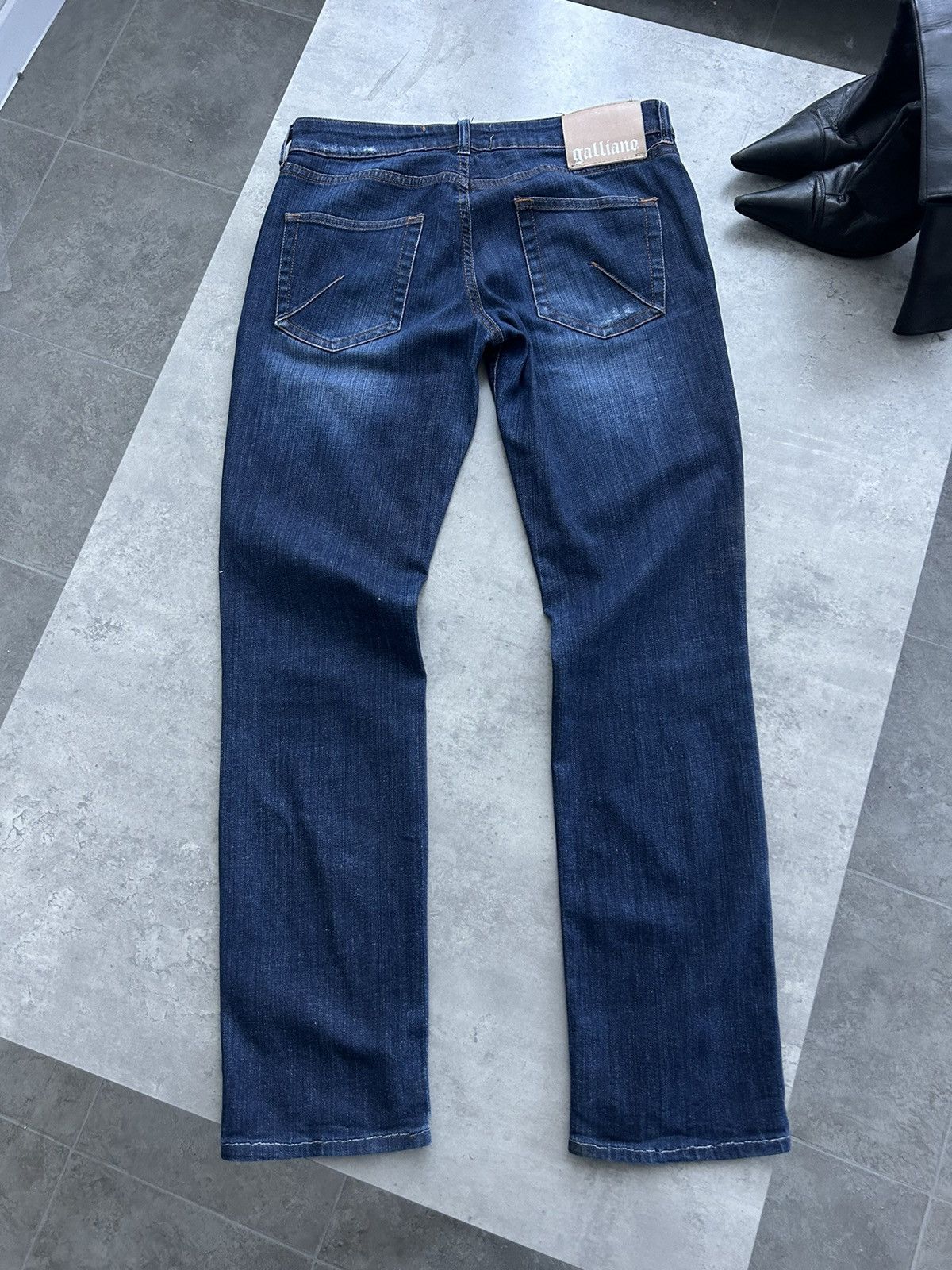 John Galliano × Vintage Galliano flared washed jeans Y2K vintage Size 28" / US 6 / IT 42 - 15 Thumbnail