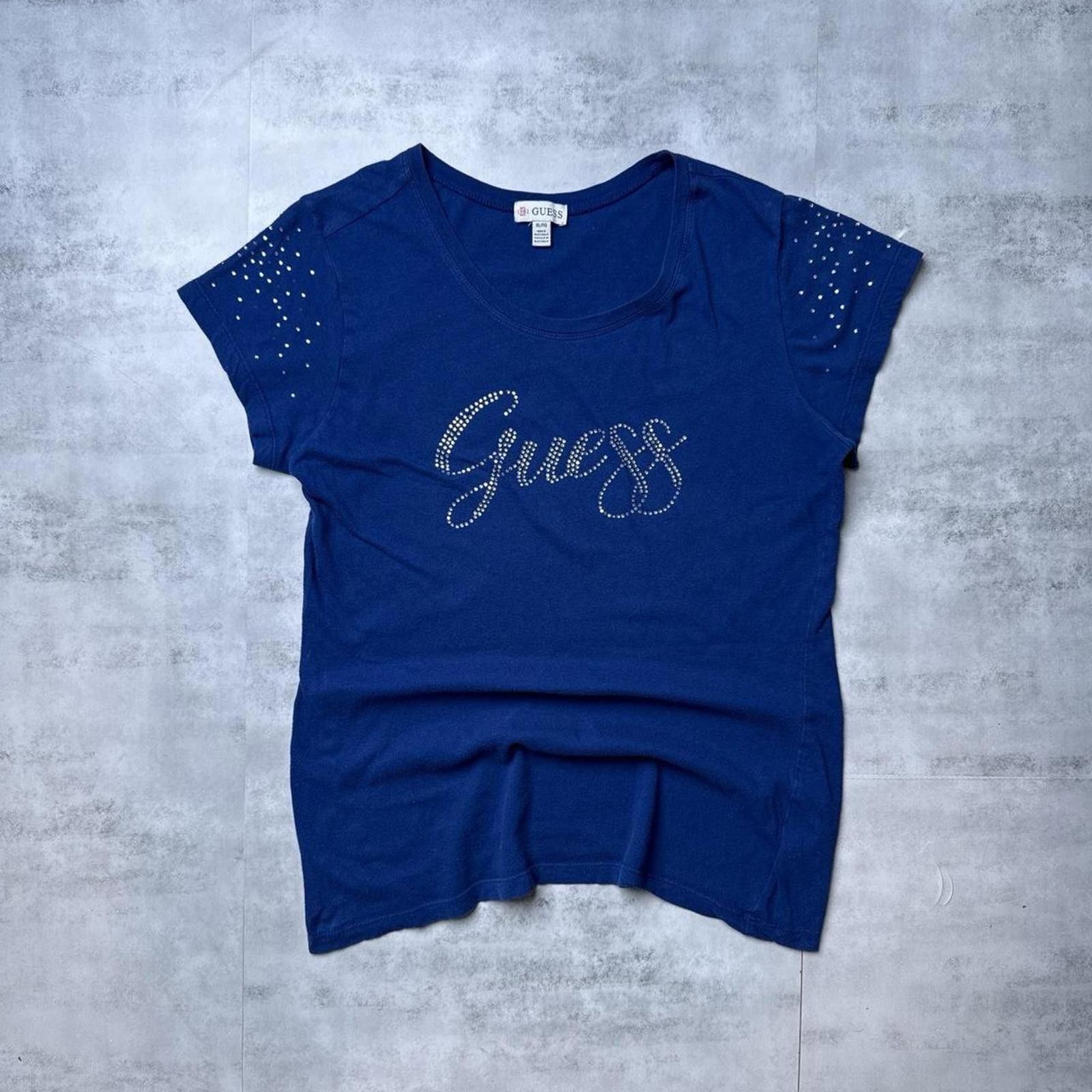 Guess Y2K Guess 00s Vintage Blue Rhinestones shirt Size US XL / EU 56 / 4 - 1 Thumbnail
