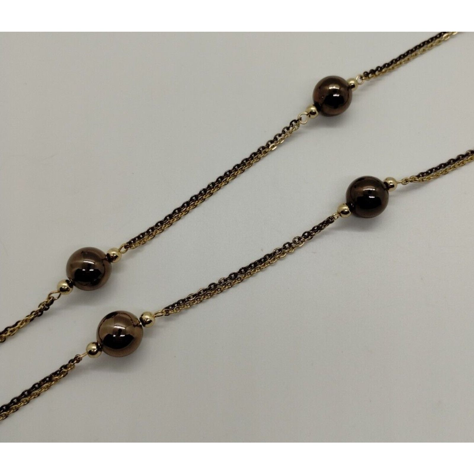 Alfani Alfani Brown and Gold Tone Beaded Long Necklace Size ONE SIZE - 3 Thumbnail