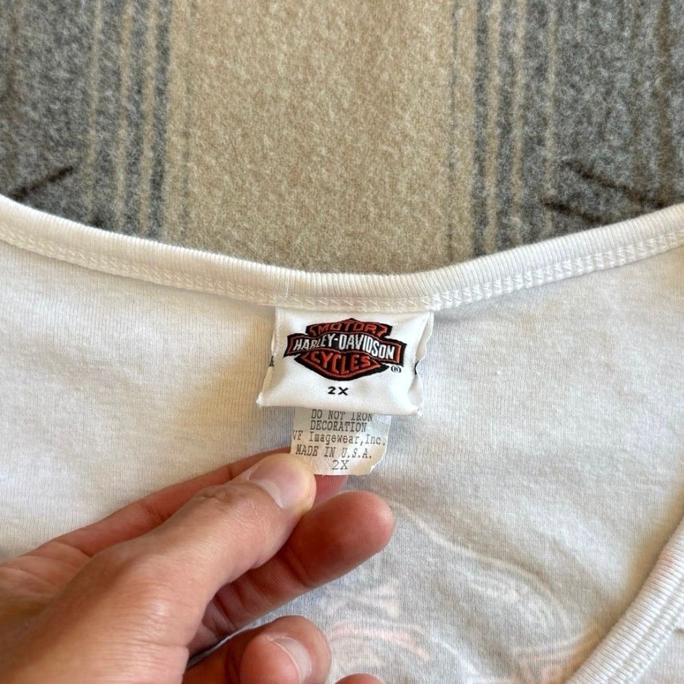 Harley Davidson VINTAGE Harley Davidson Tank Top Shirt Women 2XL White Sleeveless Biker Motorcycle 90s Y2K Grunge Streetwear Size XXL / US 16-18 / IT 52-54 - 3 Thumbnail