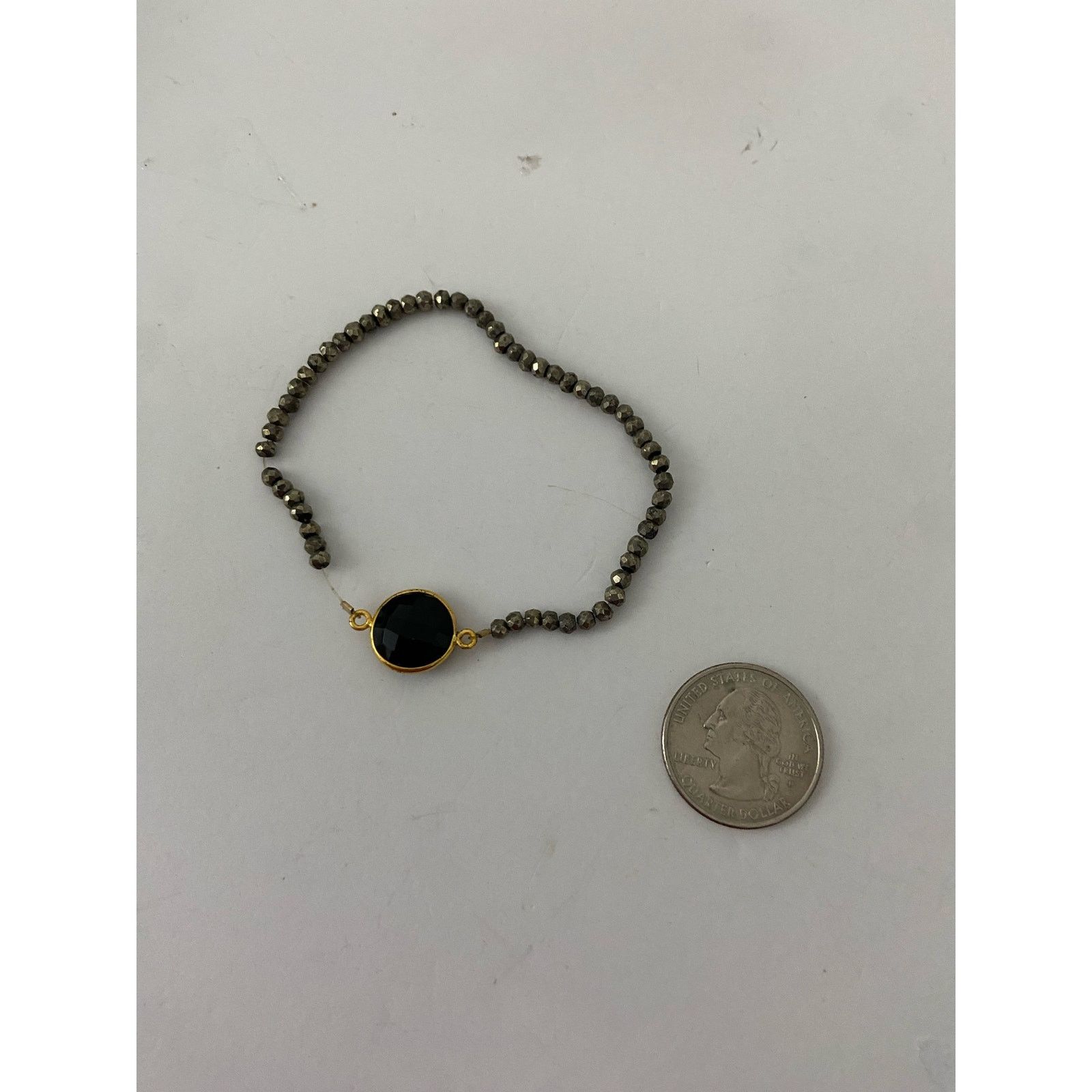 Vintage Vintage shimmery dark gray glass bead bracelet m Size ONE SIZE - 4 Thumbnail