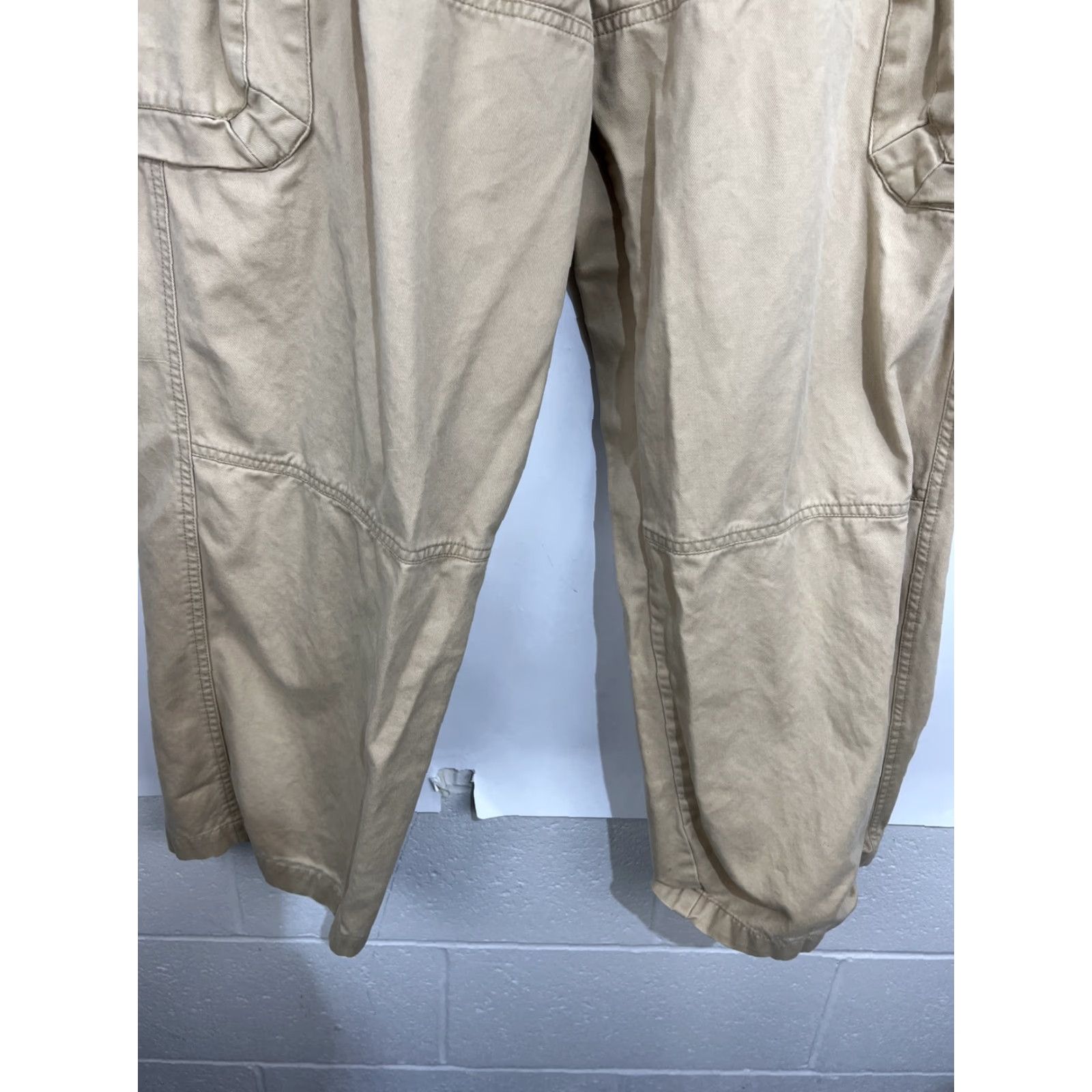 Vintage Emergency Exit Cargo Pants Mens 34 Khaki Canvas Cargo Pocket Baggy Y2K Outdoor 30 Inseam Straight Leg Pants 34x30 Size US 34 / EU 50 - 6 Thumbnail