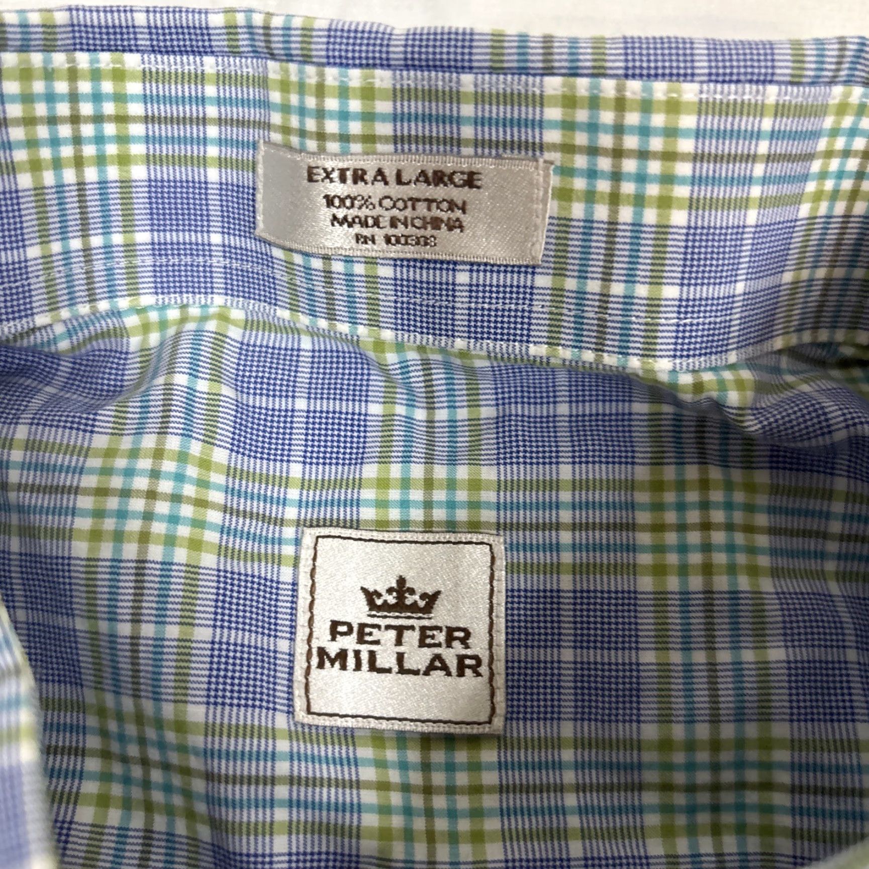 Peter Millar Peter Millar Button-Down Long Sleeve Shirt Men’s XL Plaid Blue Green Men Shirt XL Plaid Blue Green Size US XL / EU 56 / 4 - 2 Thumbnail