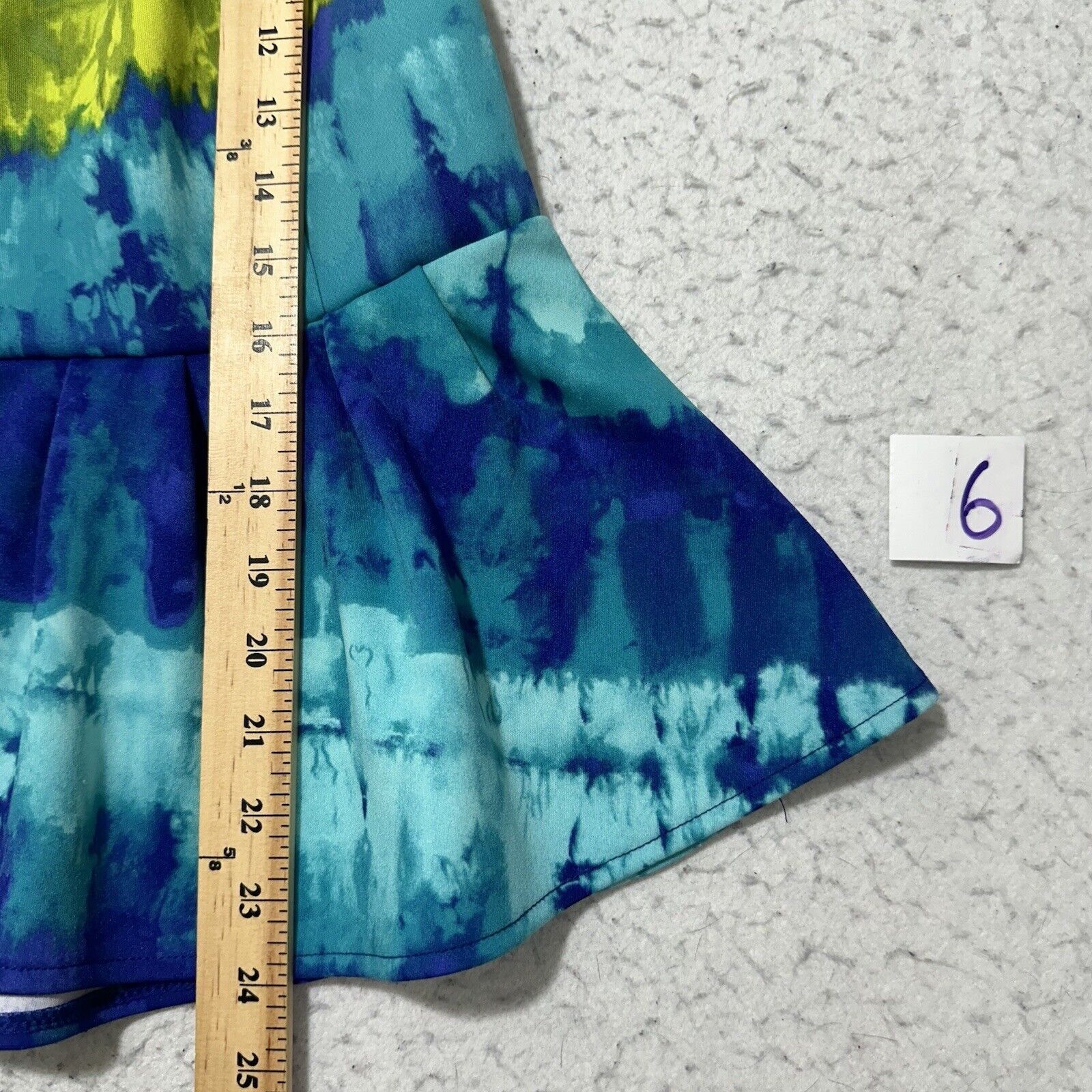 Worthington Worthington Medium Green Blue Tie Dye Peplum Blouse Size M / US 6-8 / IT 42-44 - 8 Thumbnail