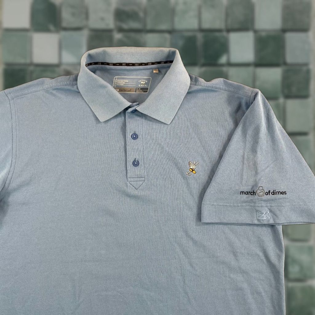 Cutter & Buck Winged Foot Golf Club Polo Shirt Men Medium Blue Cutter Buck DryTec Performance Polo Shirt Size US M / EU 48-50 / 2 - 1 Thumbnail