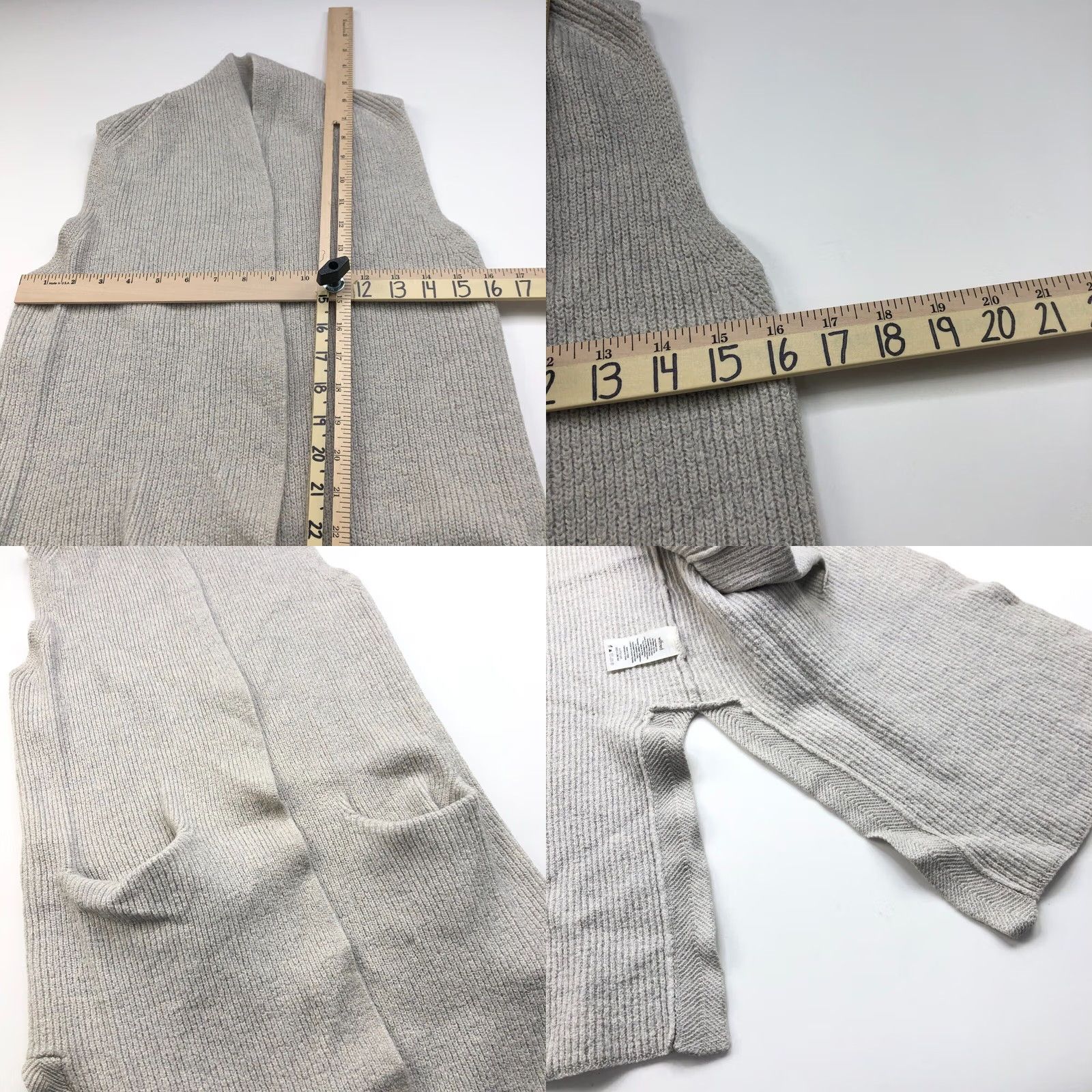 Vintage Wilfred Olivie Sleeveless Cardigan Womens Medium Sweater Light Gray CAM4-3472-49 Size M / US 6-8 / IT 42-44 - 8 Thumbnail