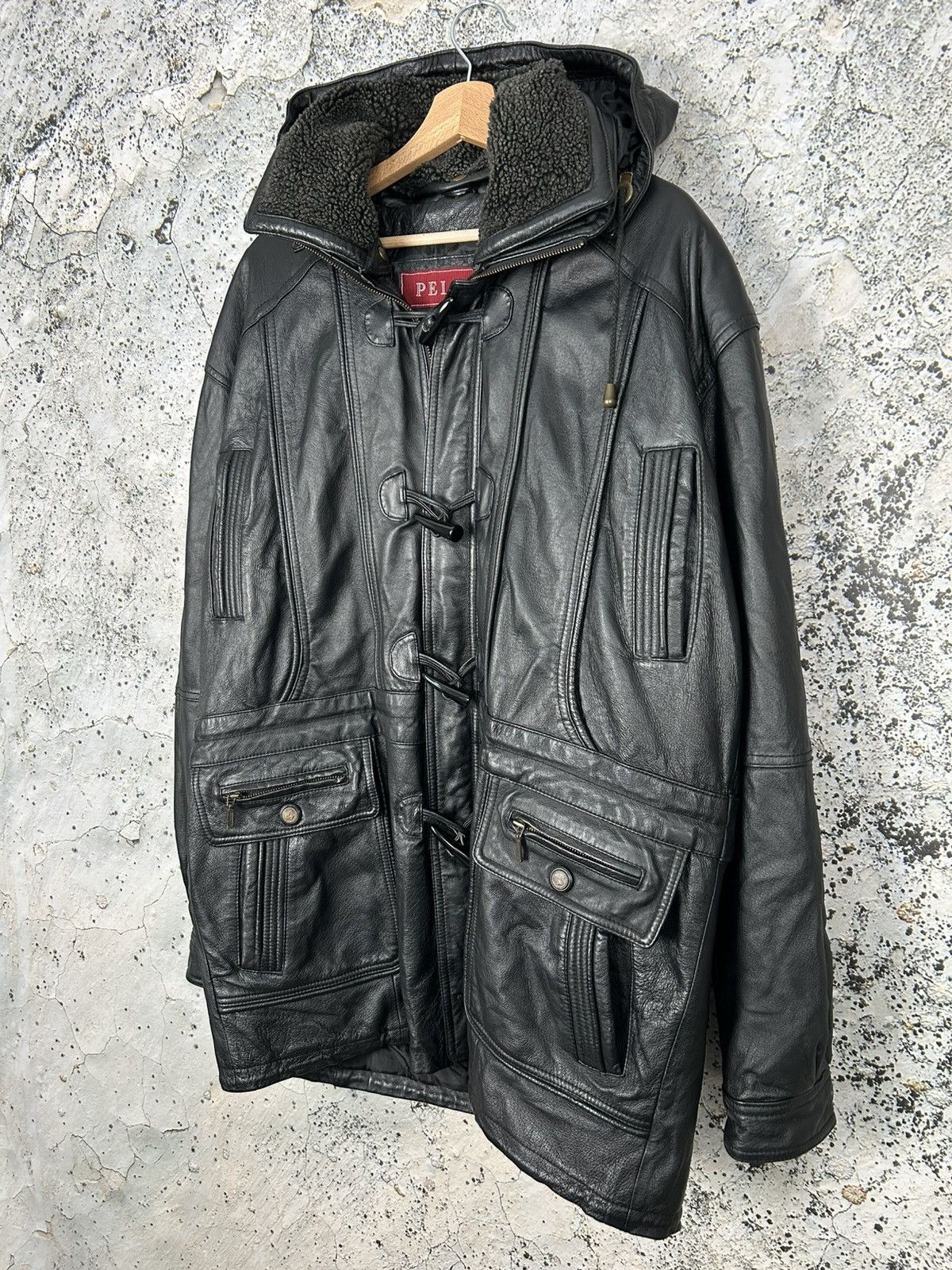 Genuine Leather Vintage Avant Garde Genuine Leather Jacket Heavy Coat Size US L / EU 52-54 / 3 - 2 Thumbnail