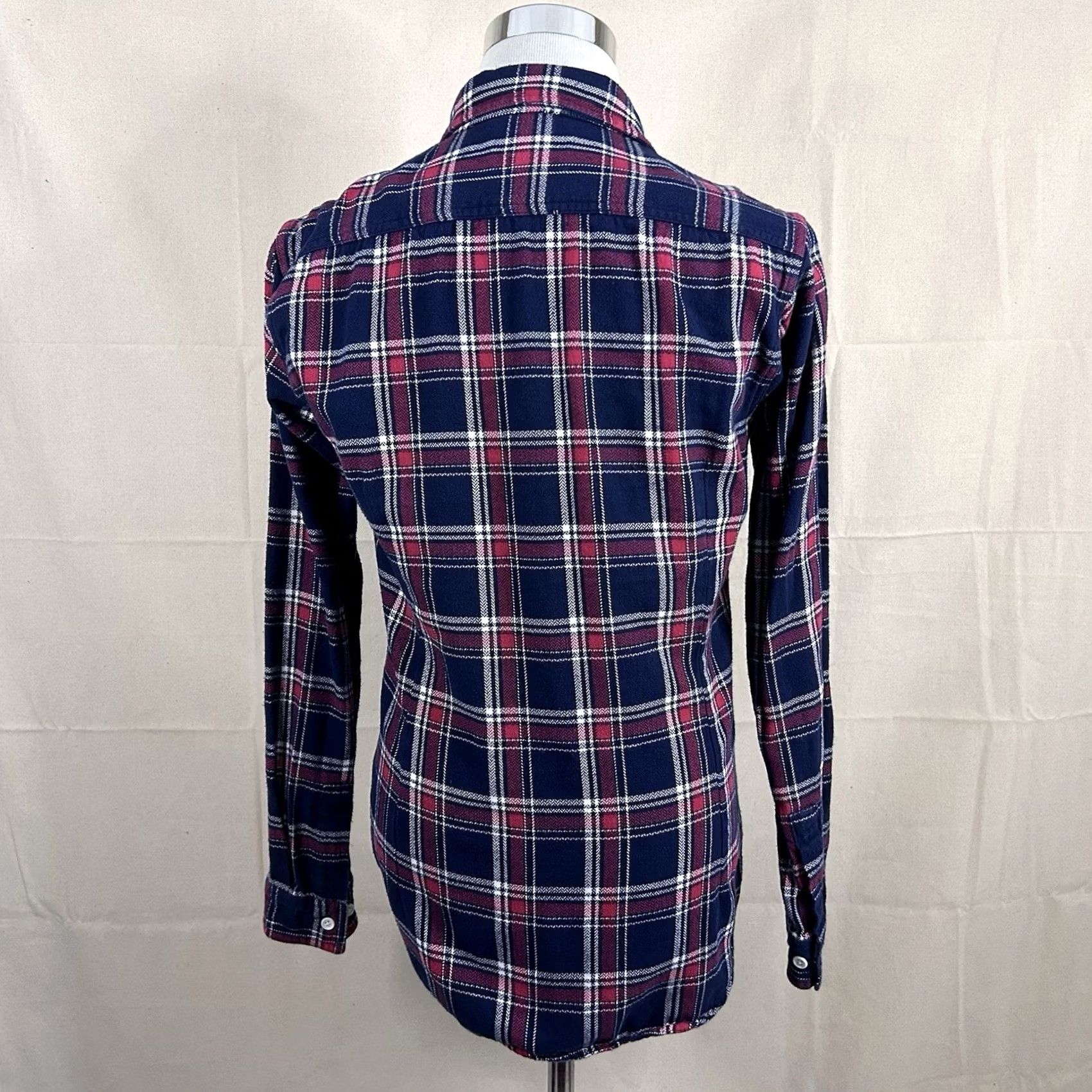 Bonobos Bonobos Medium Tailored Fit Flannel Shirt Plaid Blue White Red Button-Up Size US M / EU 48-50 / 2 - 5 Thumbnail