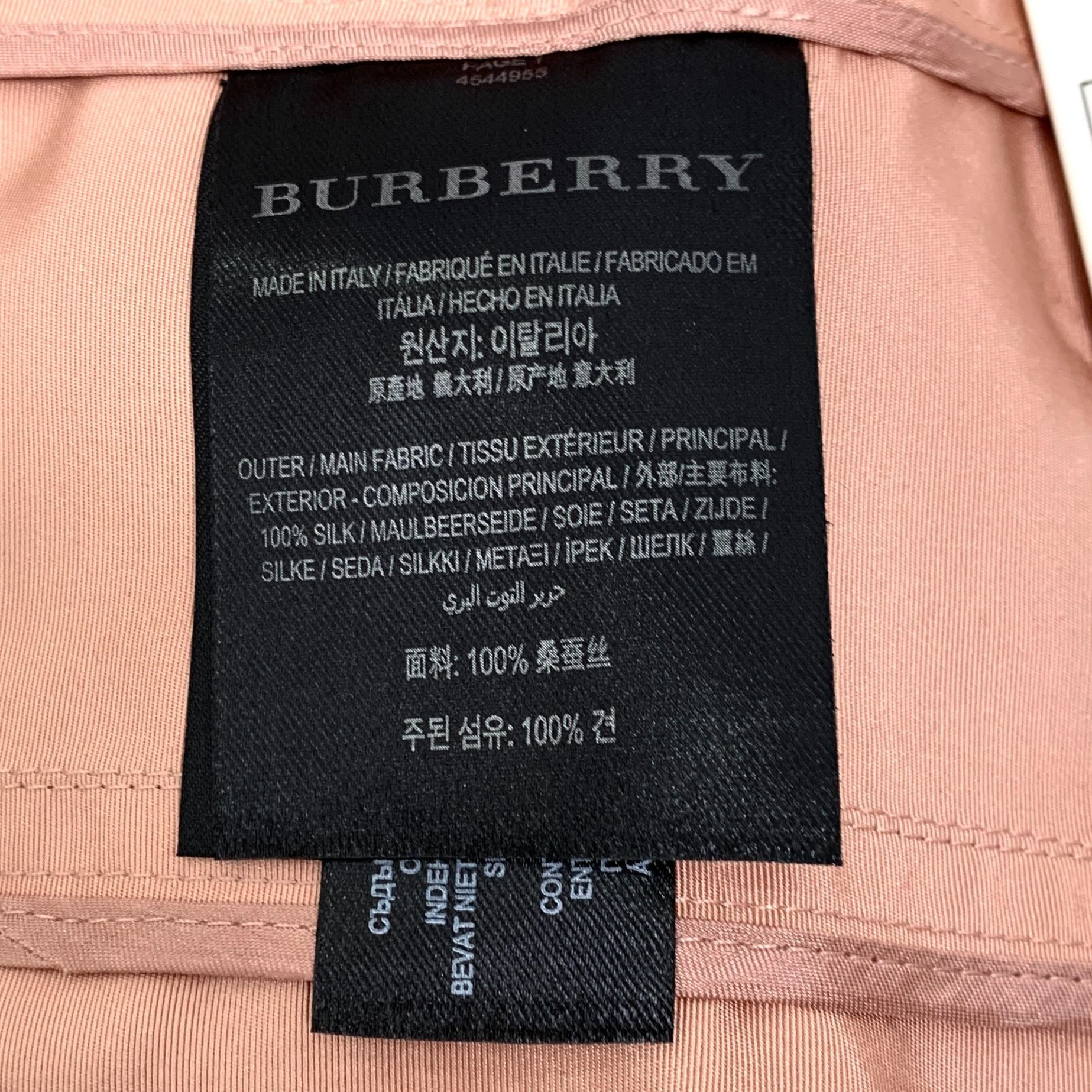Burberry Burberry Womens Flesh Pink Mulberry Silk Double-Breasted Bel Size XS / US 0-2 / IT 36-38 - 3 Thumbnail