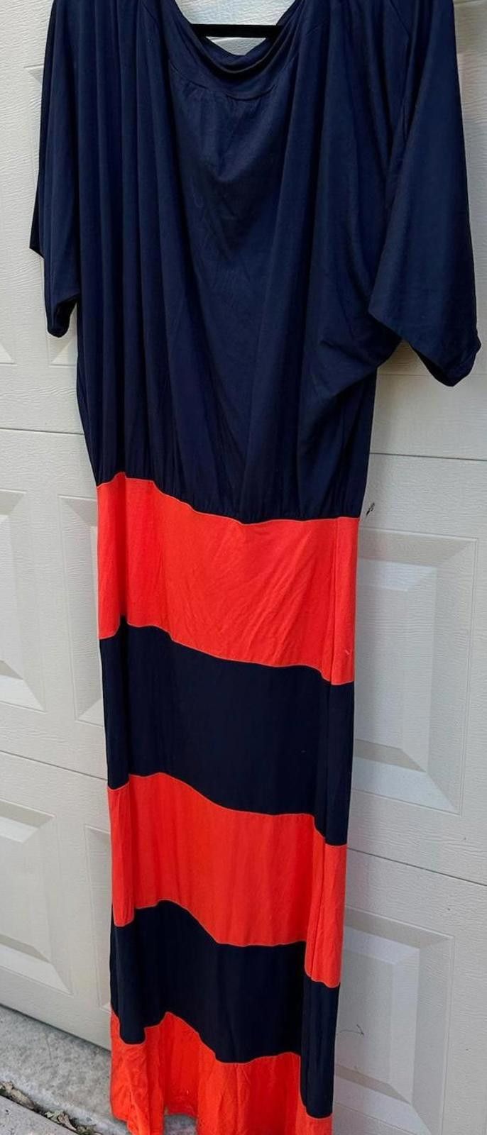 Designer Go Couture Women's Maxi Dress - Navy and Orange Size XL / US 12-14 / IT 48-50 - 2 Thumbnail