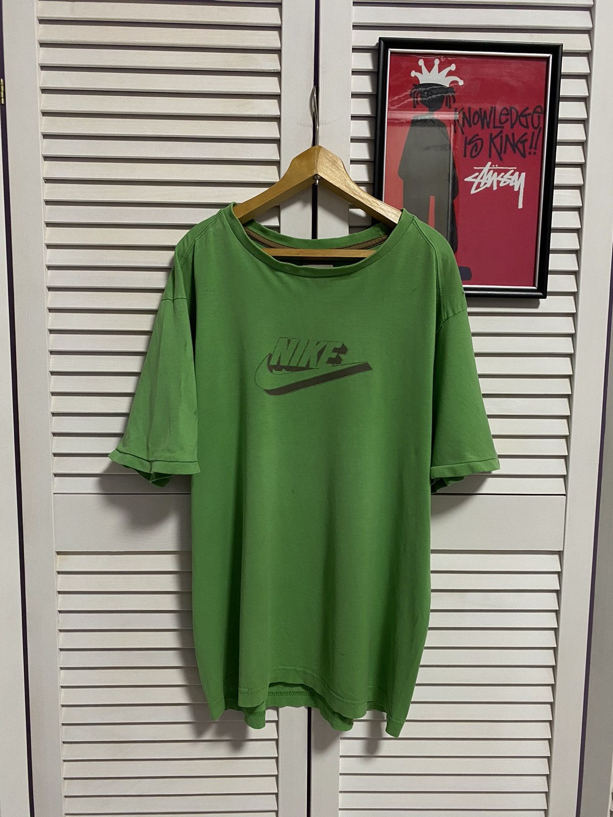 Nike Vintage T Shirt Tee Nike Big Swoosh Back Knit Mini Logo Size US XL / EU 56 / 4 - 1 Thumbnail