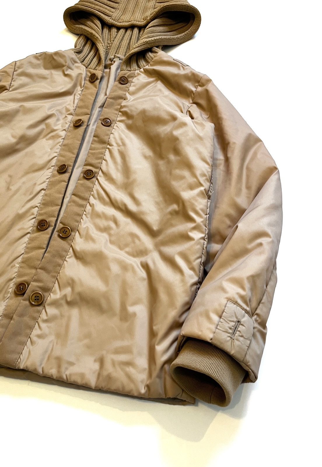 Helmut Lang AW04 Helmut Lang knit hood double-layer bomber/parka jacket Size US L / EU 52-54 / 3 - 13 Thumbnail