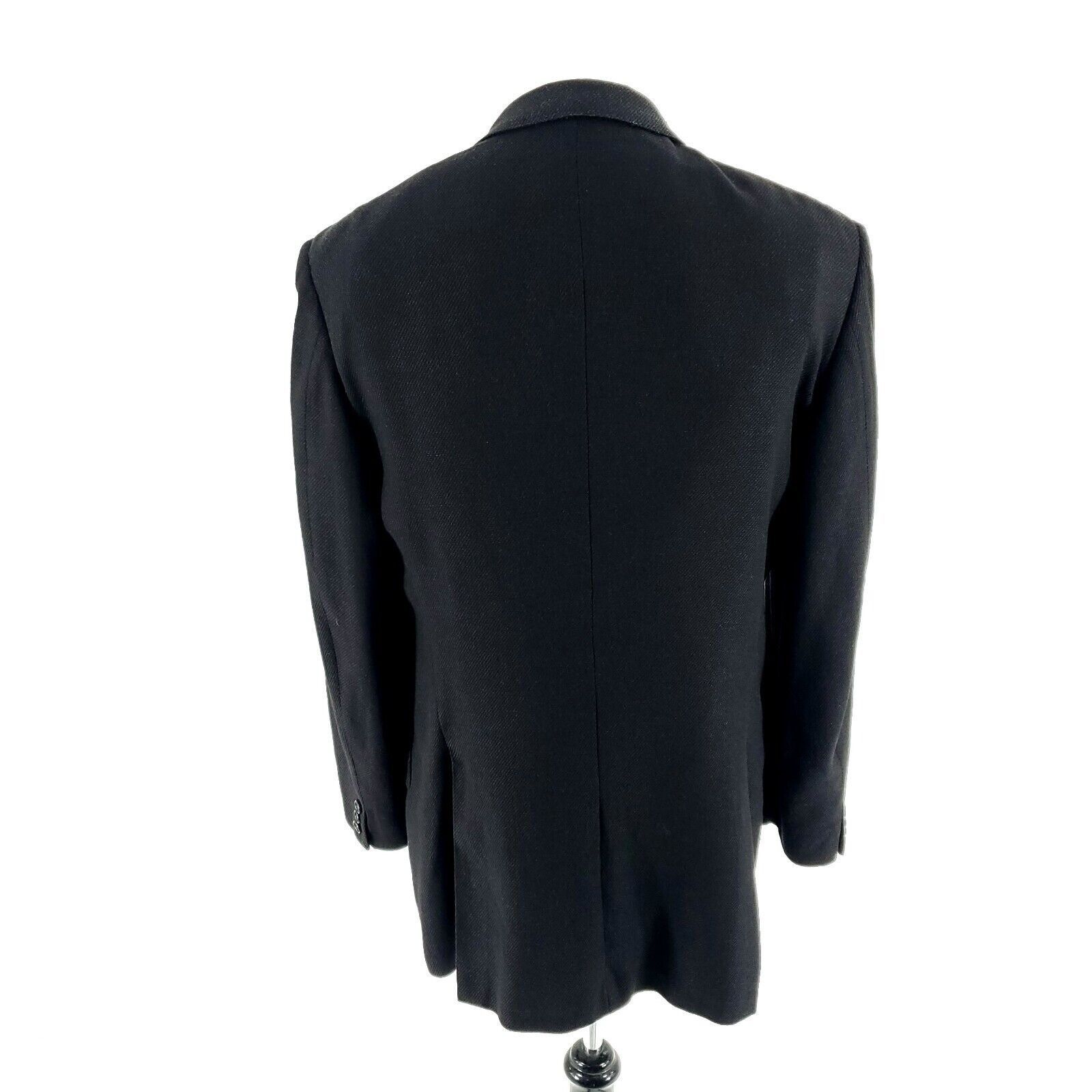 Corneliani Corneliani Wool Silk 3 Button Blazer 38L Black Side Striped Size 38L - 4 Thumbnail