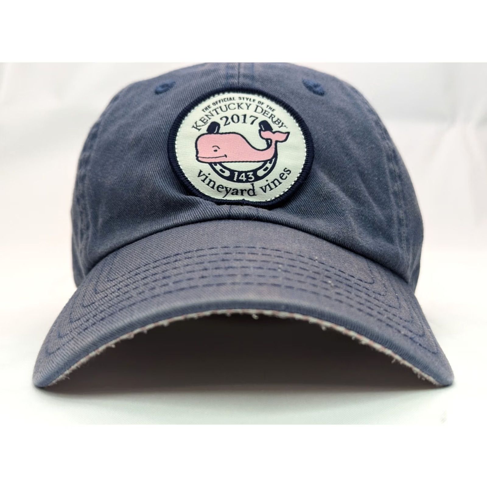 Vineyard Vines Vineyard Vines Kentucky Derby 143rd Hat Cap Adjustable Strap Blue Adult Baseball Cap Whale Theme Men/Women Size ONE SIZE - 3 Thumbnail