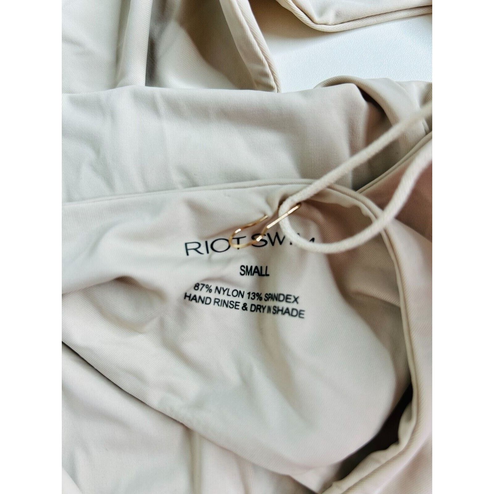 Other NWT Riot Swim Coconut Maddox 1-Shoulder Tie High Leg Suit SM Size S / US 4 / IT 40 - 6 Thumbnail