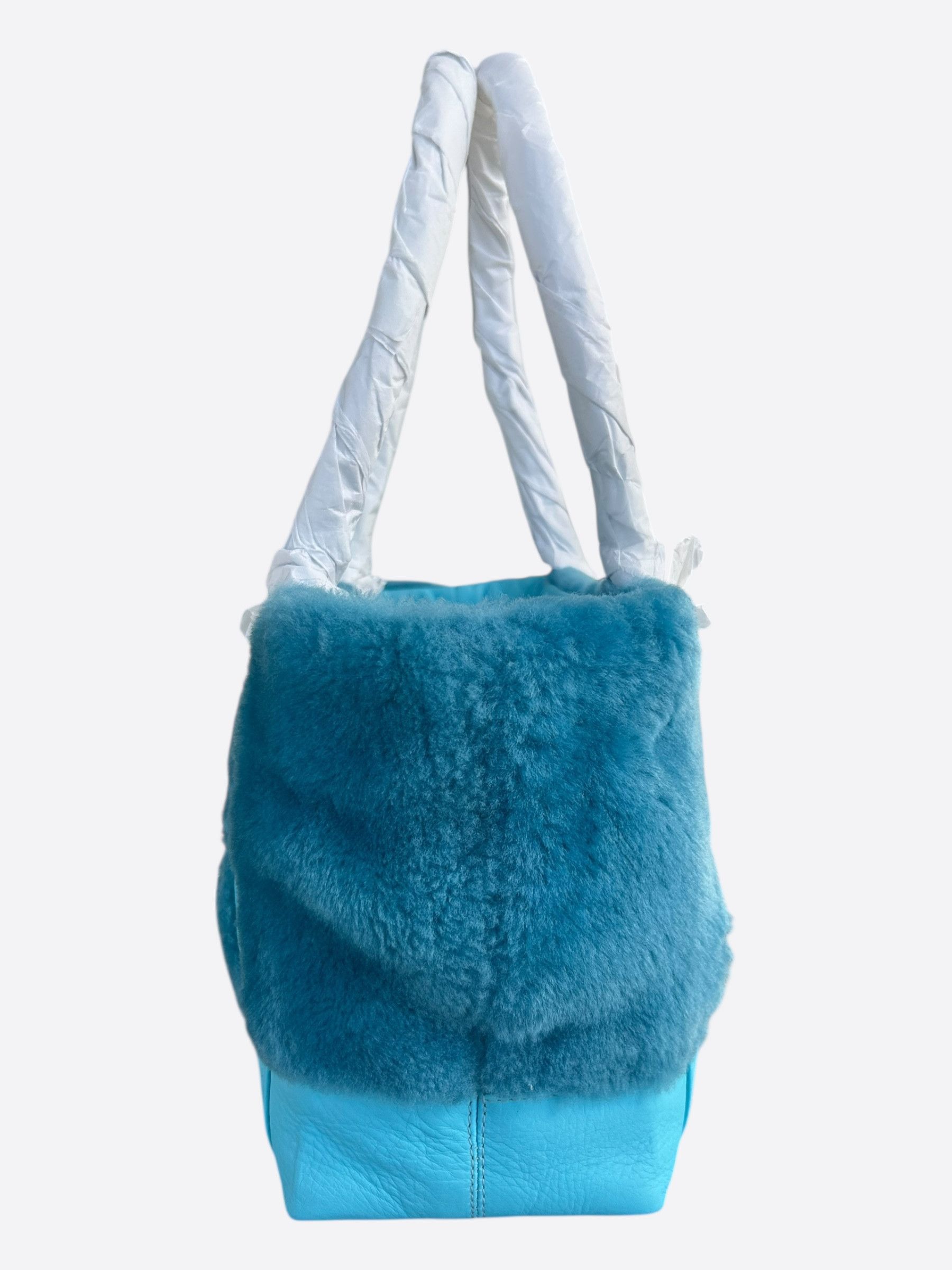 Chrome Hearts Chrome Hearts Blue Cemetery Cross Patch Fur Tote Bag Size ONE SIZE - 4 Thumbnail