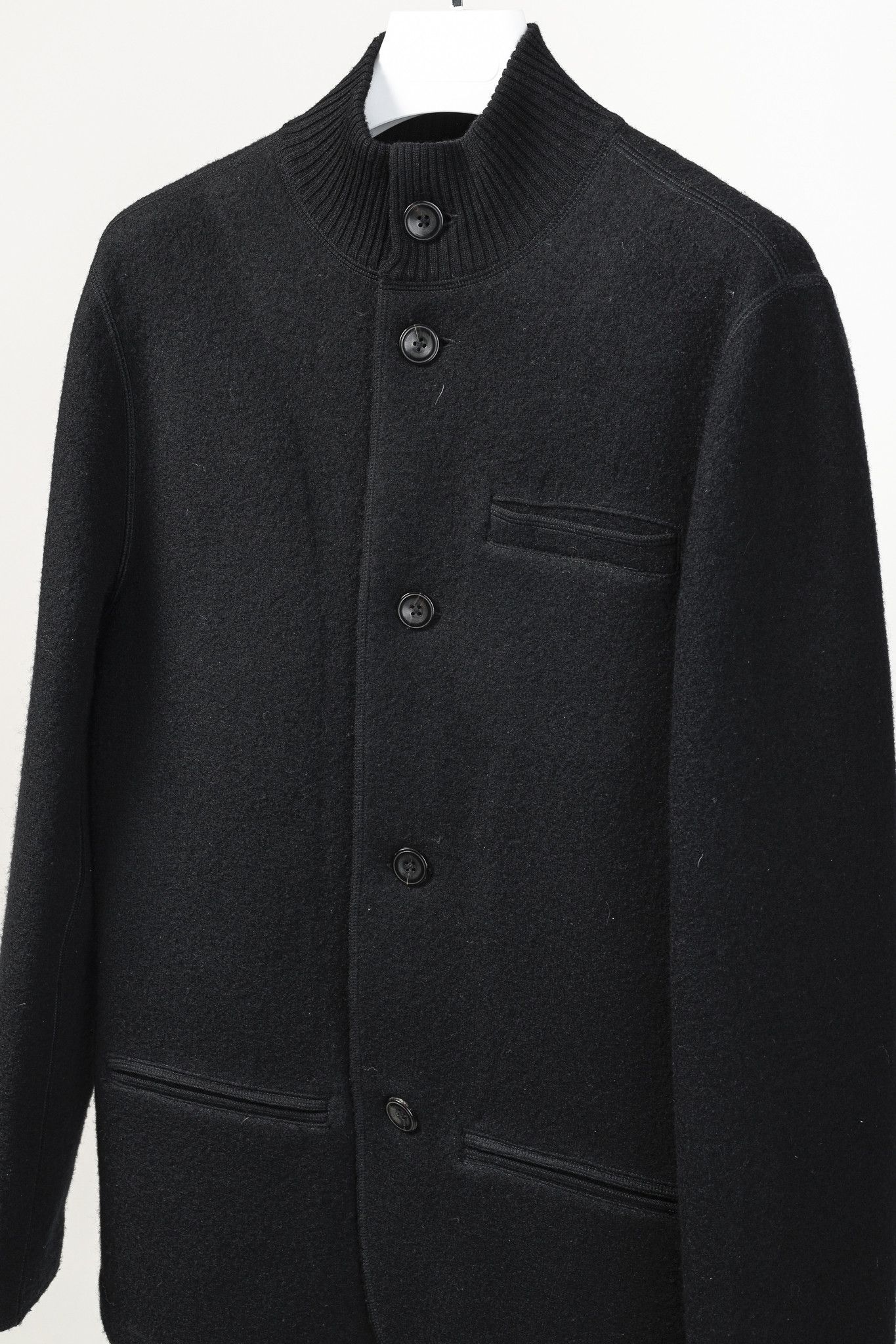 Armani Collezioni Armani Collezioni Boiled-Wool Buttoned Mock-Neck Jacket Size US M / EU 48-50 / 2 - 3 Thumbnail