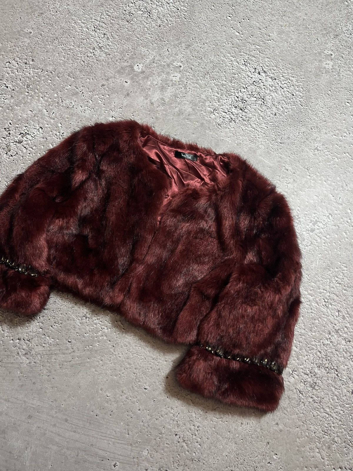 If Six Was Nine × Vintage FAUX FUR AMAZING CROPPED AVANT GARDE JACKET Size S / US 4 / IT 40 - 2 Thumbnail