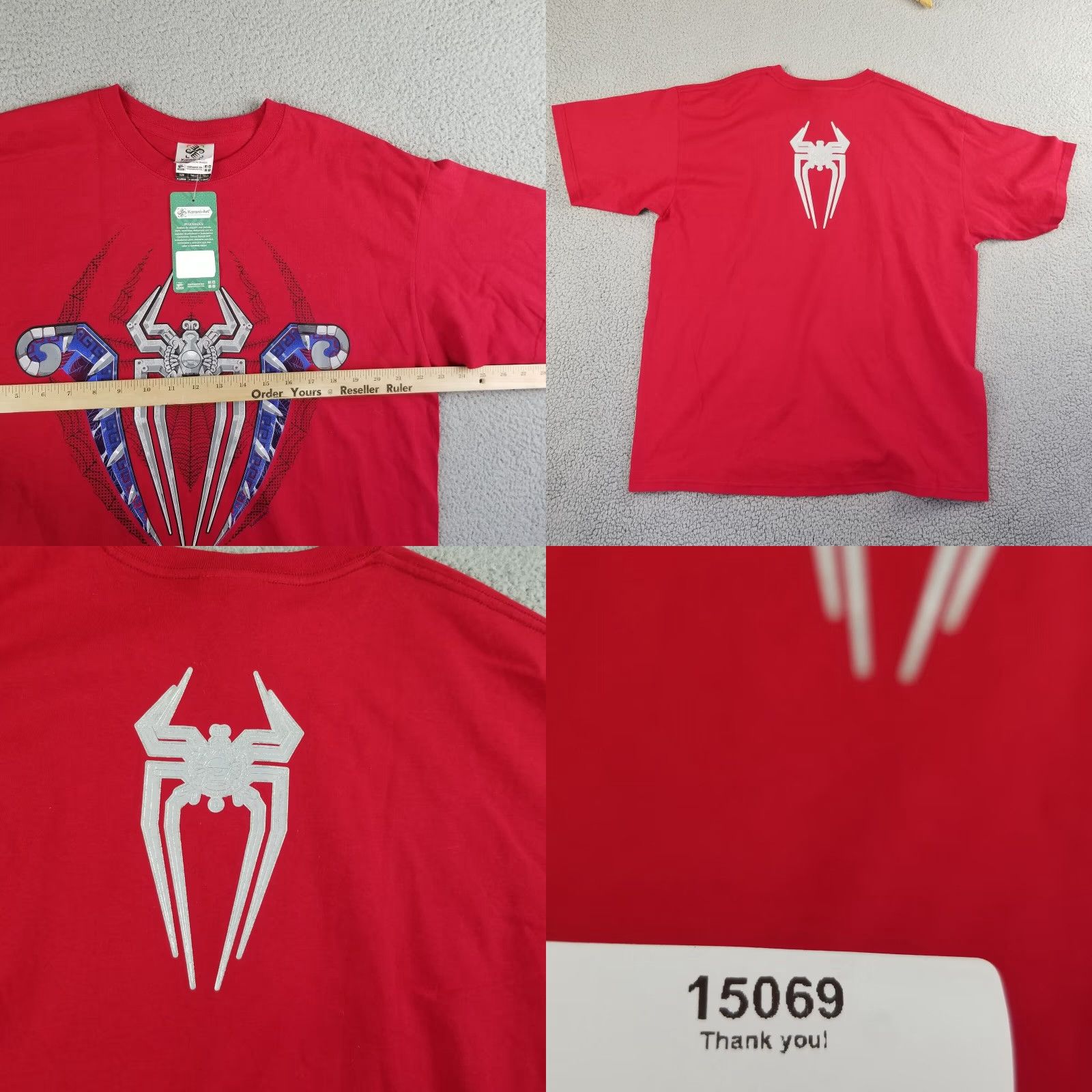 Vintage VINTAGE Spider-Man Karani Art T-Shirt Unisex Adults XL Red Art Theme NWT Size US XL / EU 56 / 4 - 8 Thumbnail
