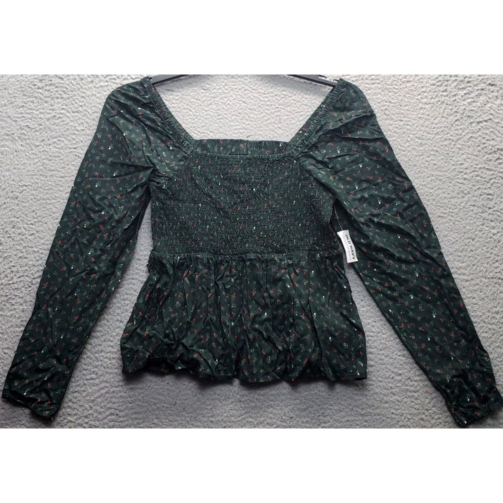 Old Navy Old Navy Blouse Womens Size M Multicolor Floral Rayon Square Neck Top Size M / US 6-8 / IT 42-44 - 2 Thumbnail
