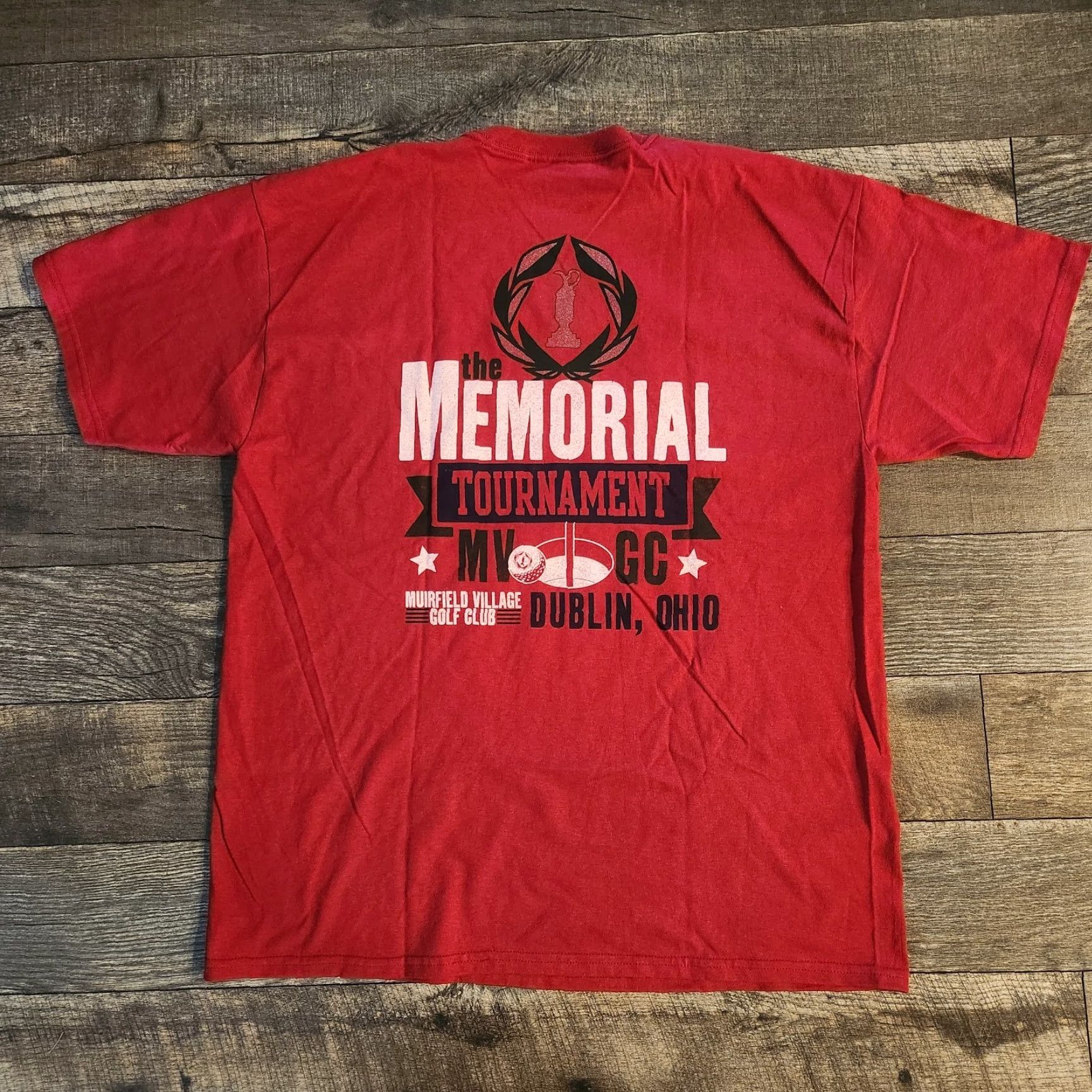 Doublet Memorial Tournament T-Shirt Shirt Men's XL Red Short Sleeve Crew Neck Knit Cotton Blend breathable Lightweight USA Outdoor Summer 90s Size US XL / EU 56 / 4 - 3 Thumbnail