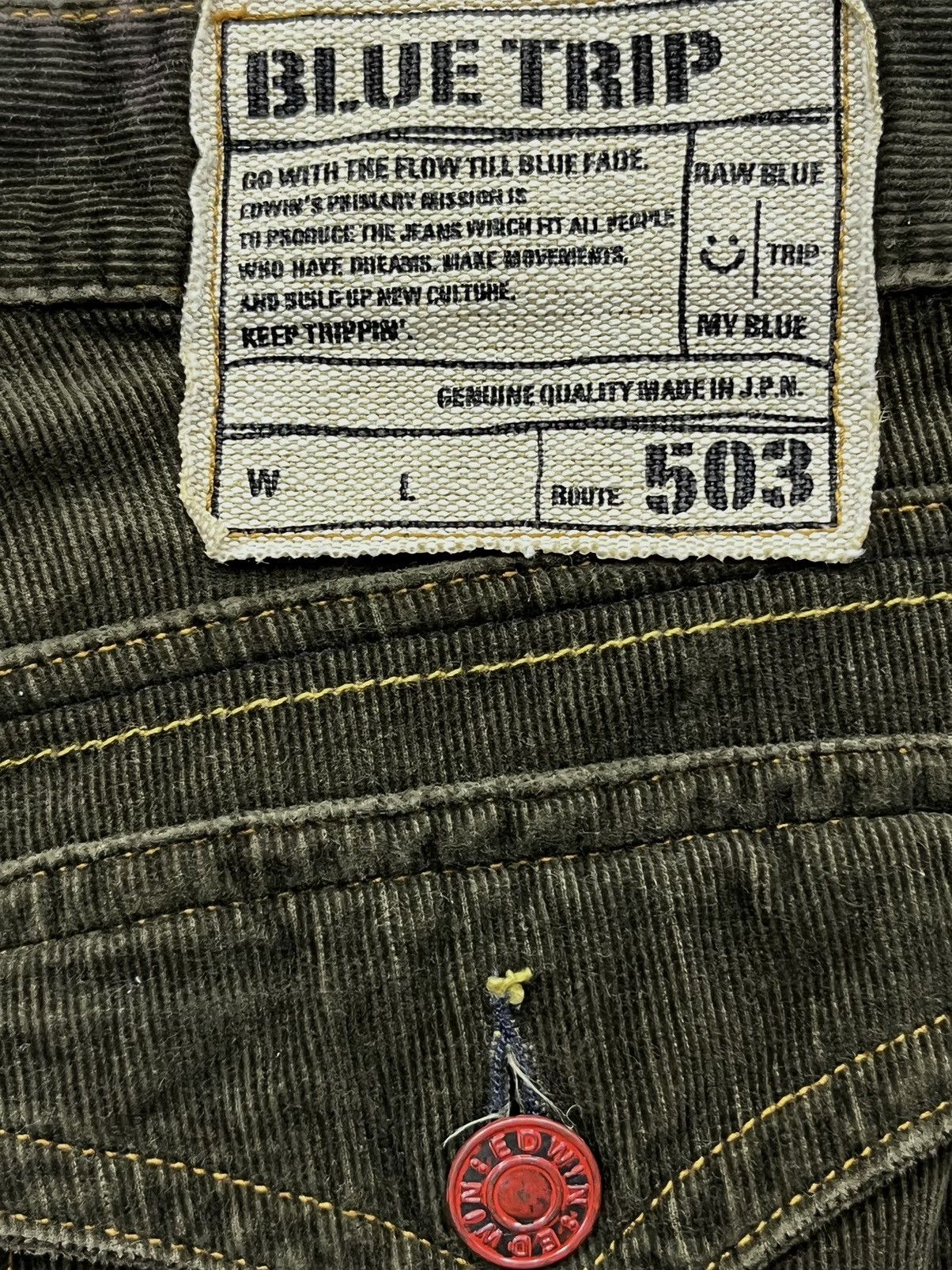 Edwin VERY RARE🔥VINTAGE CORDUROY EDWIN 503 FLARE MADE IN JAPAN💥 Size US 32 / EU 48 - 9 Thumbnail