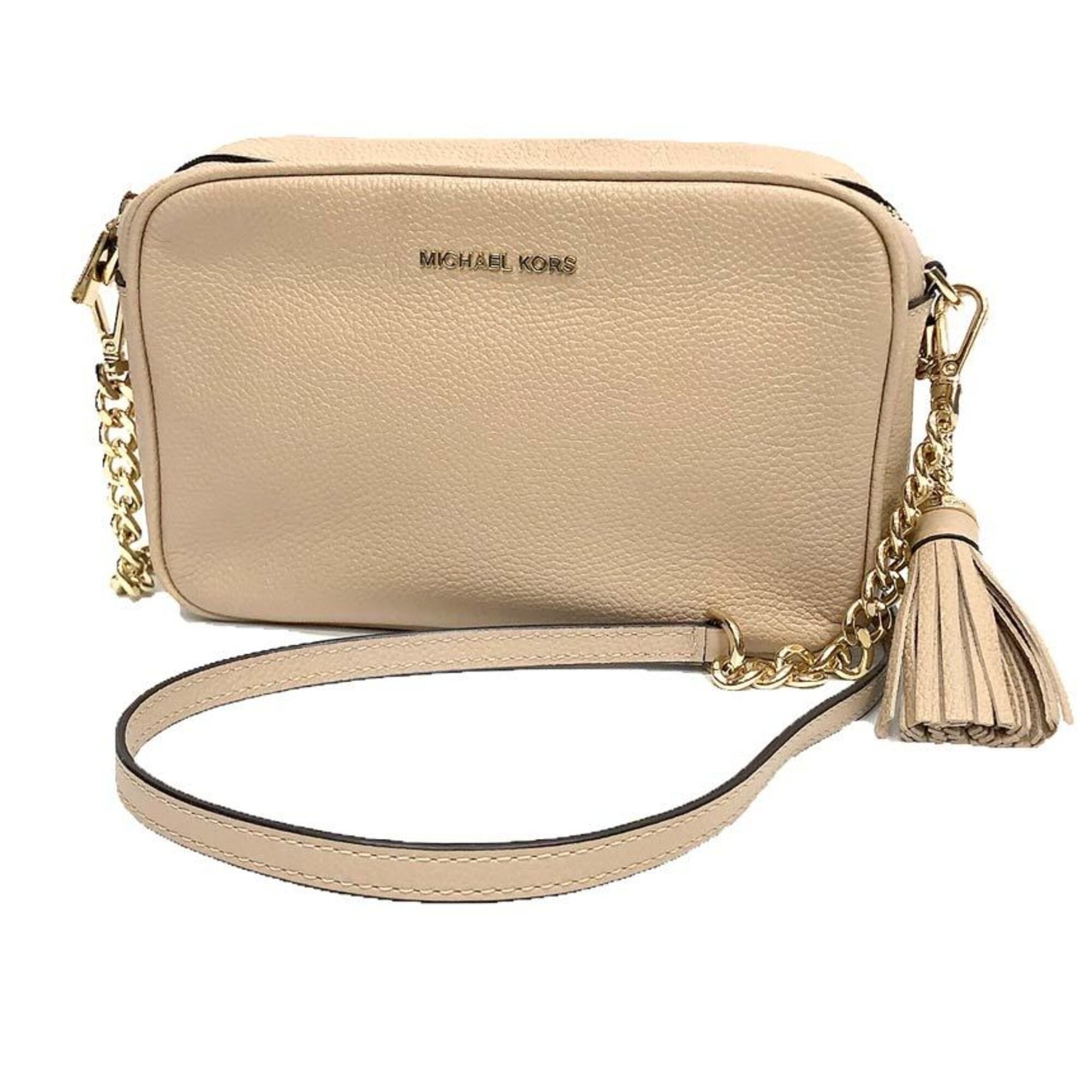 Michael Kors Michael Kors Leather Shoulder Bag Pouch 32F7GGNM8L Beige Women's Size ONE SIZE - 1 Thumbnail