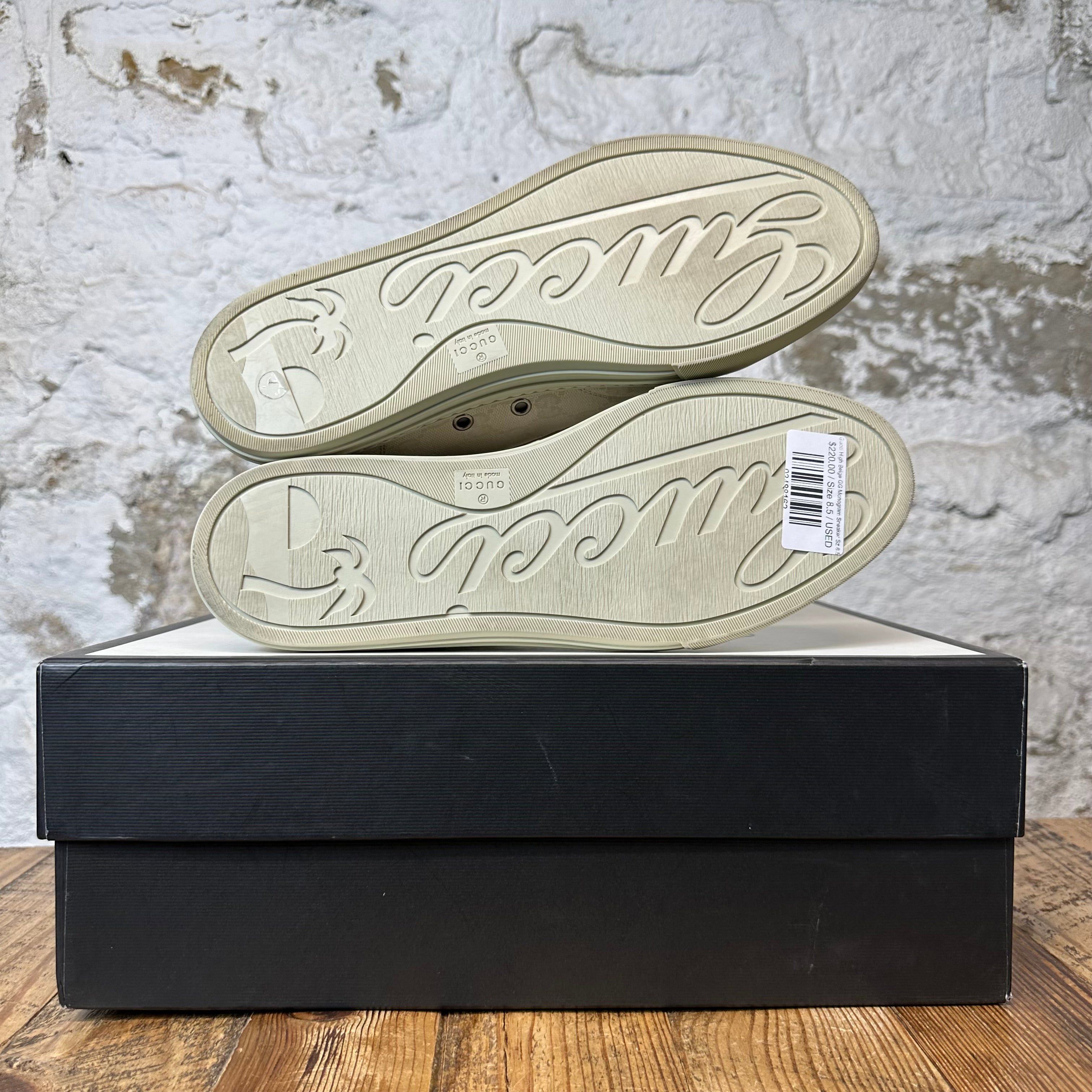 Gucci Gucci High Beige GG Monogram Sneaker Sz 8.5 Size US 8.5 / EU 41-42 - 5 Thumbnail