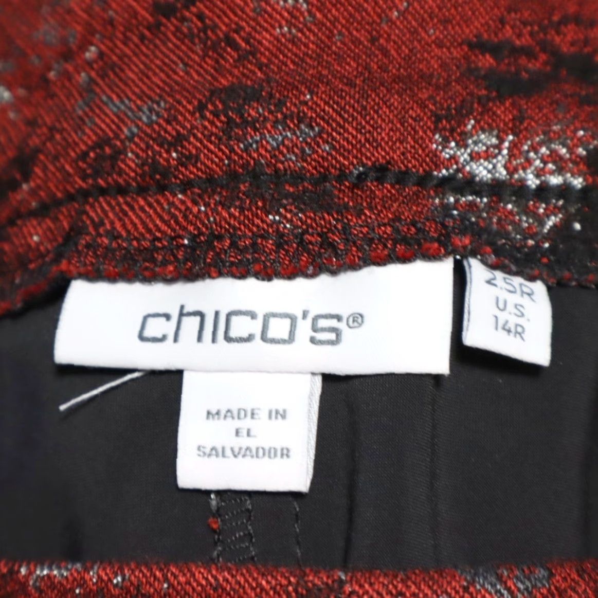 Vintage Chicos Leggings Women Red 14R So Slimming Brigitte Slim Stretch Rayon Woven Flat Pull On Casual Pants Modern Shaping Slim Fit Womens Size 36" / US 14 / IT 50 - 5 Thumbnail