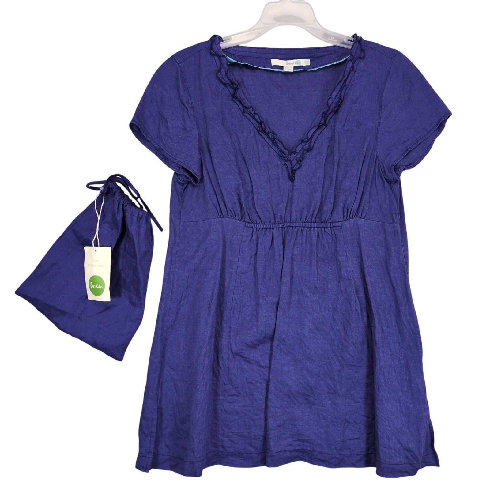 Boden Boden Women's 6 100% Linen Purple Babydoll Tunic Top Size M / US 6-8 / IT 42-44 - 1 Thumbnail