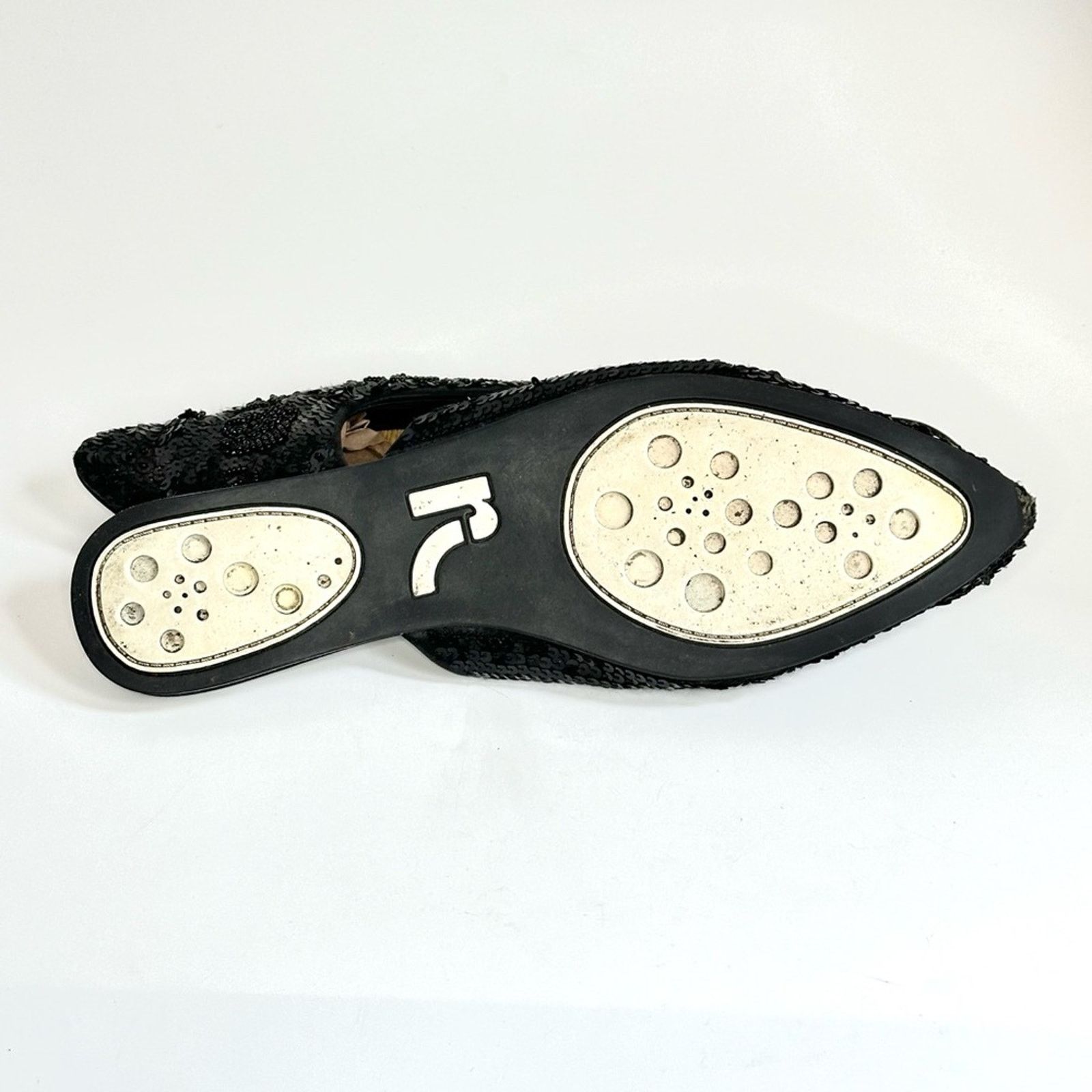 Report Collection Report Black Beaded & Sequined Mules With Bamboo Insole Size US 10 / IT 40 - 3 Thumbnail
