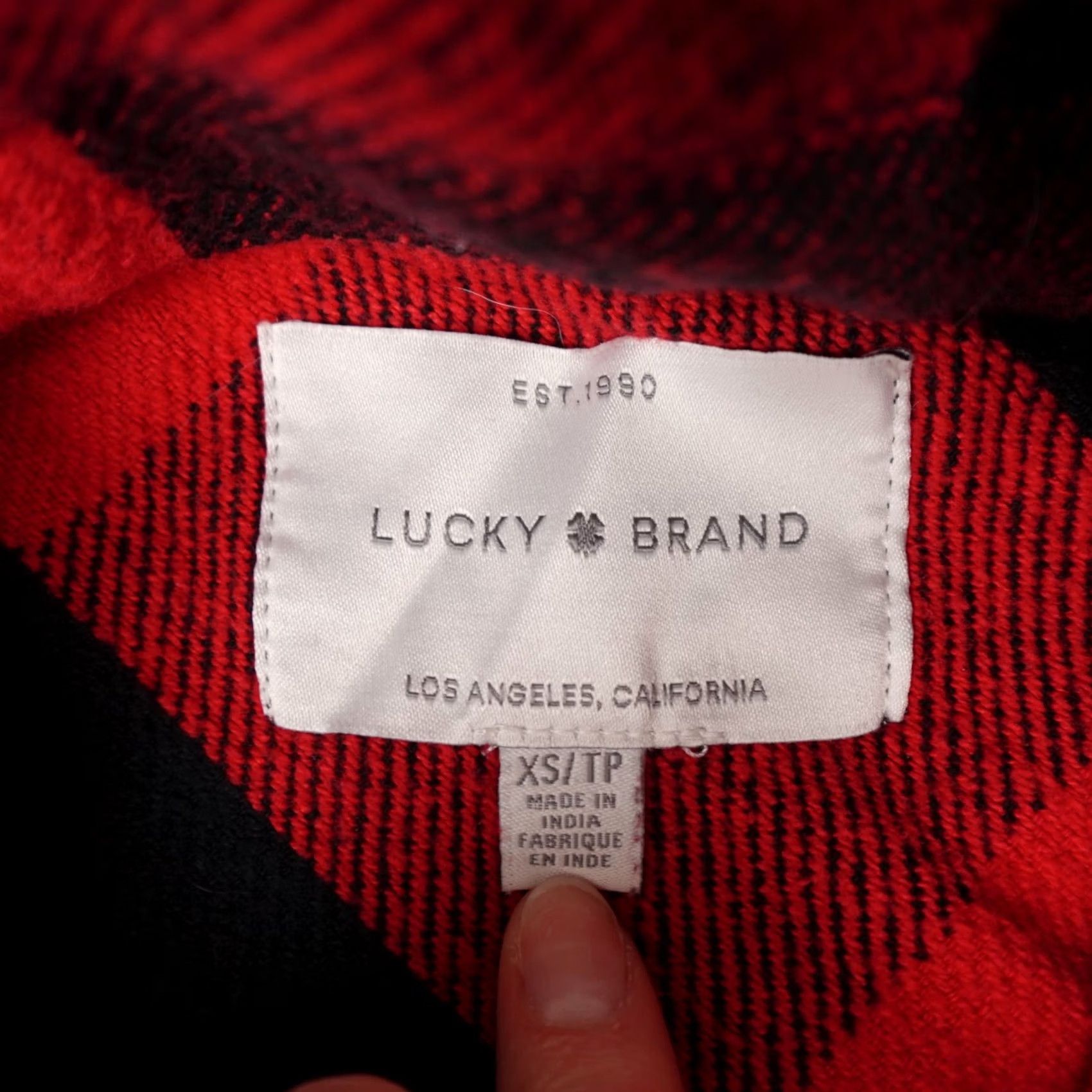Lucky Brand Lucky Brand Shacket Jacket Womens XS Red Black Buffalo Plaid Flannel Button Crewneck Pocket Casual Size XS / US 0-2 / IT 36-38 - 2 Thumbnail