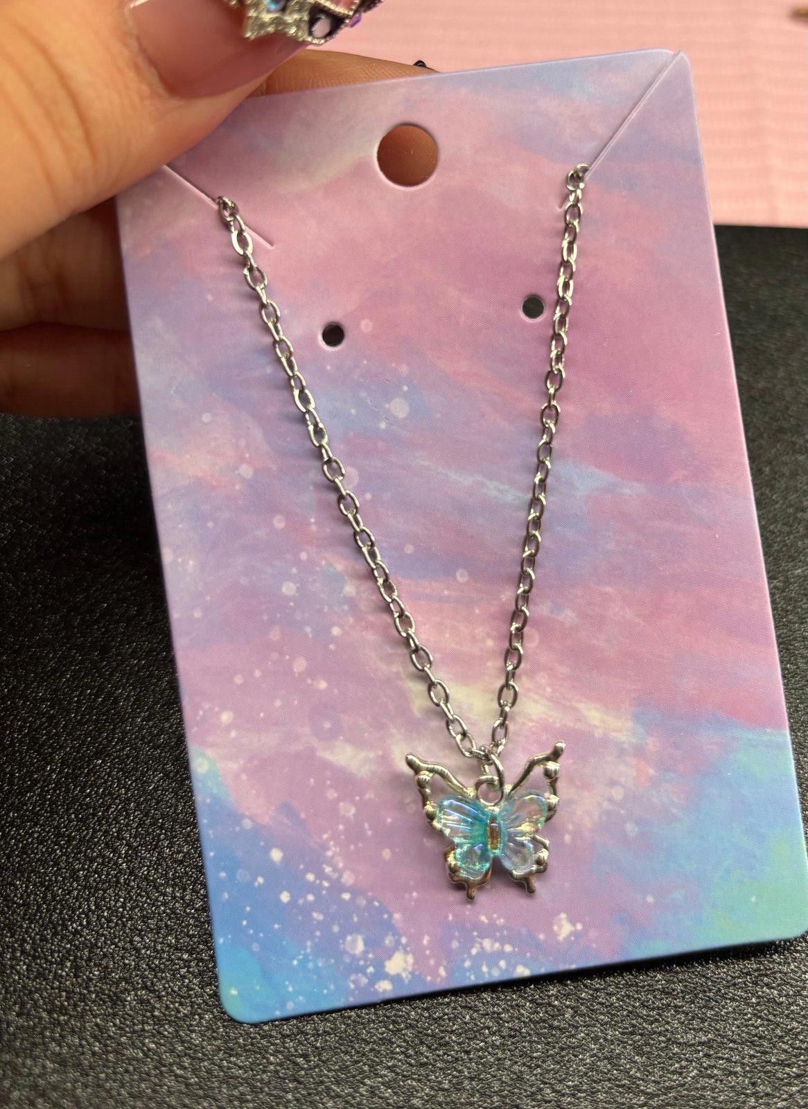 Handmade Butterfly necklace blue Size ONE SIZE - 1 Preview