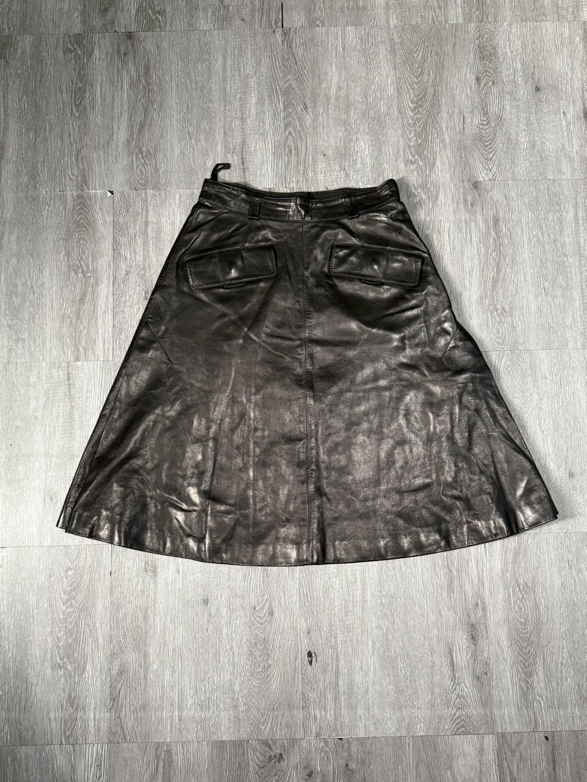 Hermes Hermes Black Leather Skirt Size 28" / US 6 / IT 42 - 1 Thumbnail