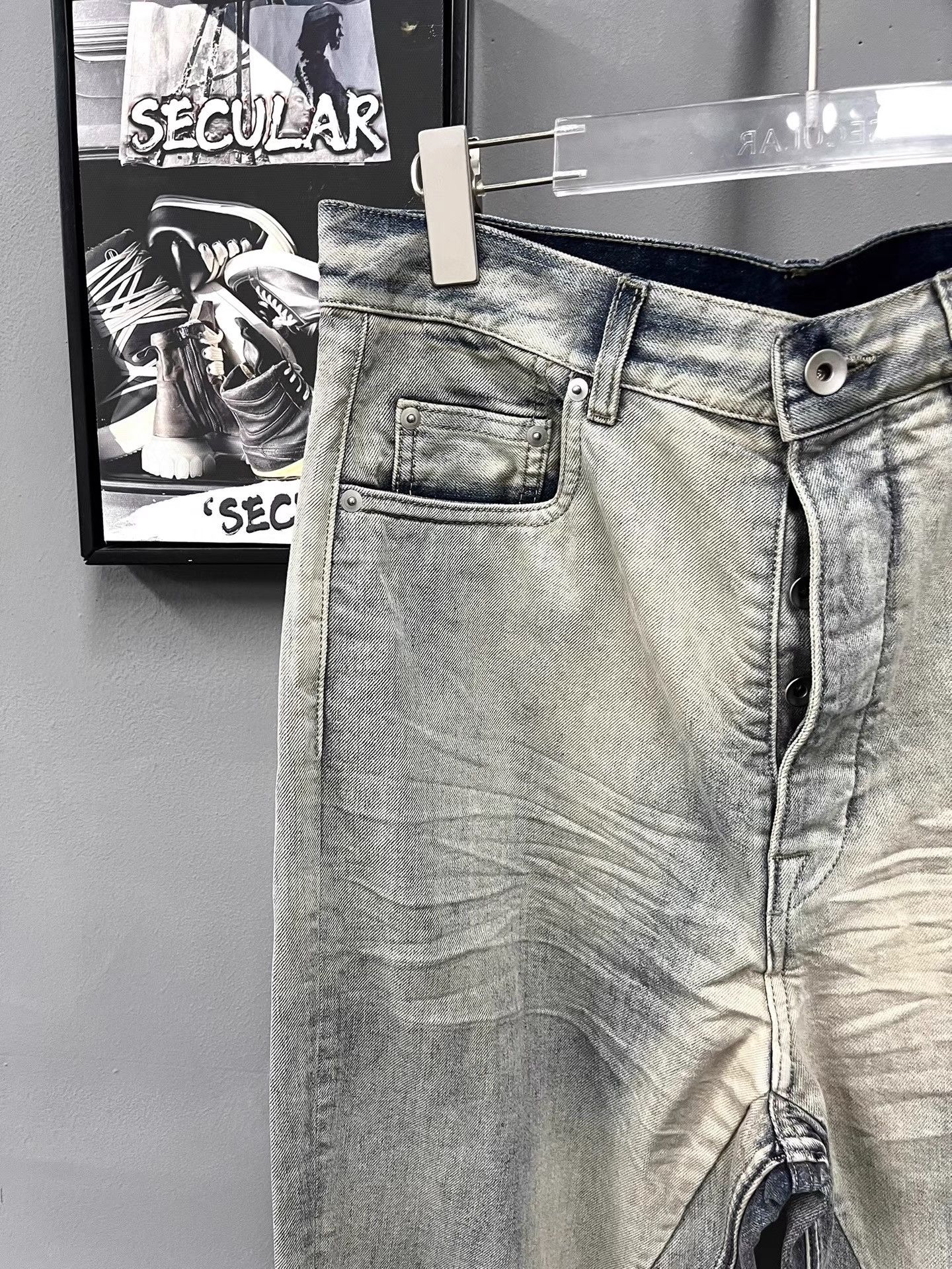 Rick Owens Rick Owens Bolan Bootcut Washed Blue Flare Jeans K34 Size US 29 - 2 Thumbnail