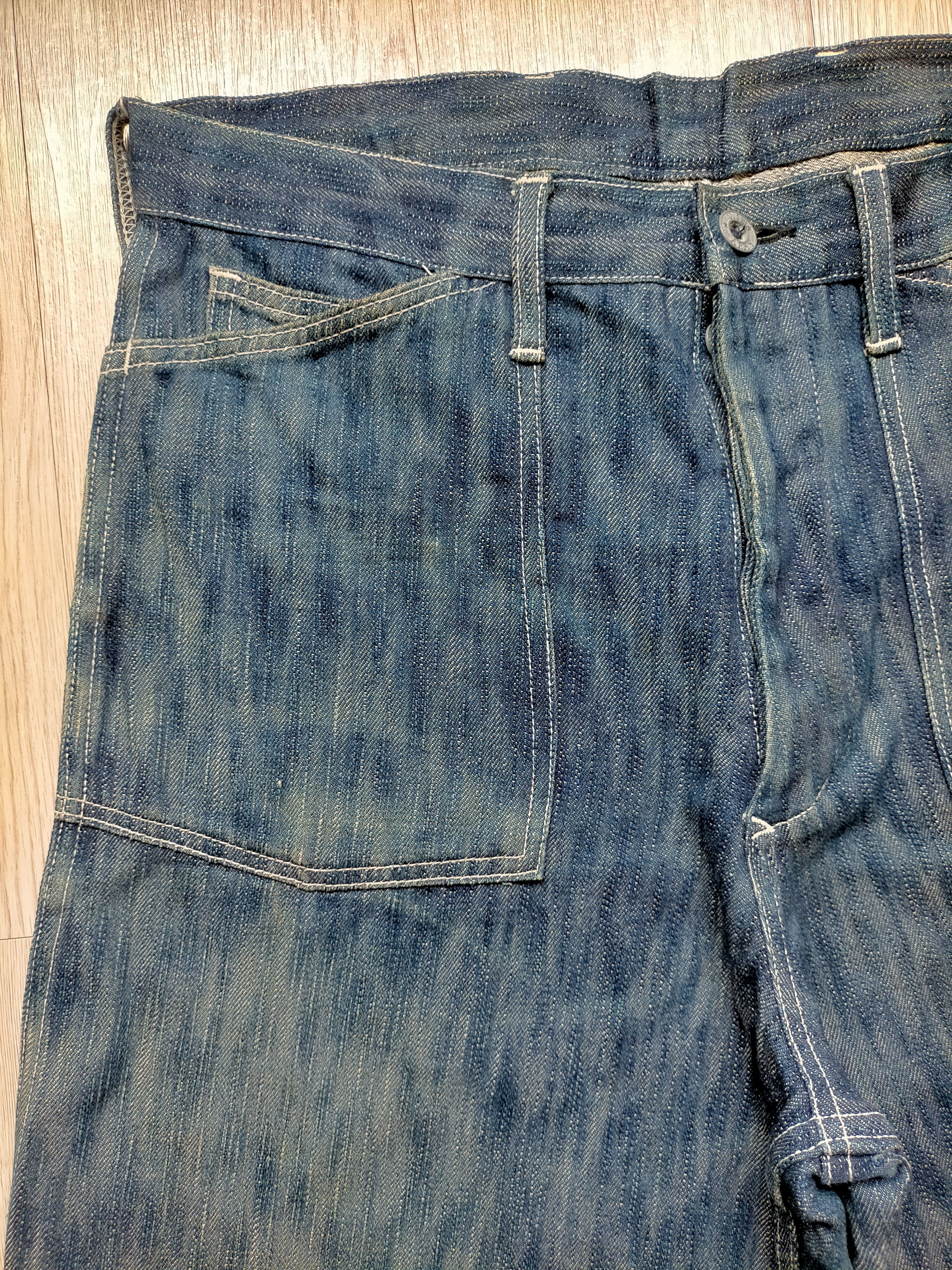 Dry Bones 🔥Rare Vtg Dry Bones 1930s-40s Buckle back Wide Leg Jeans Size US 33 - 4 Thumbnail