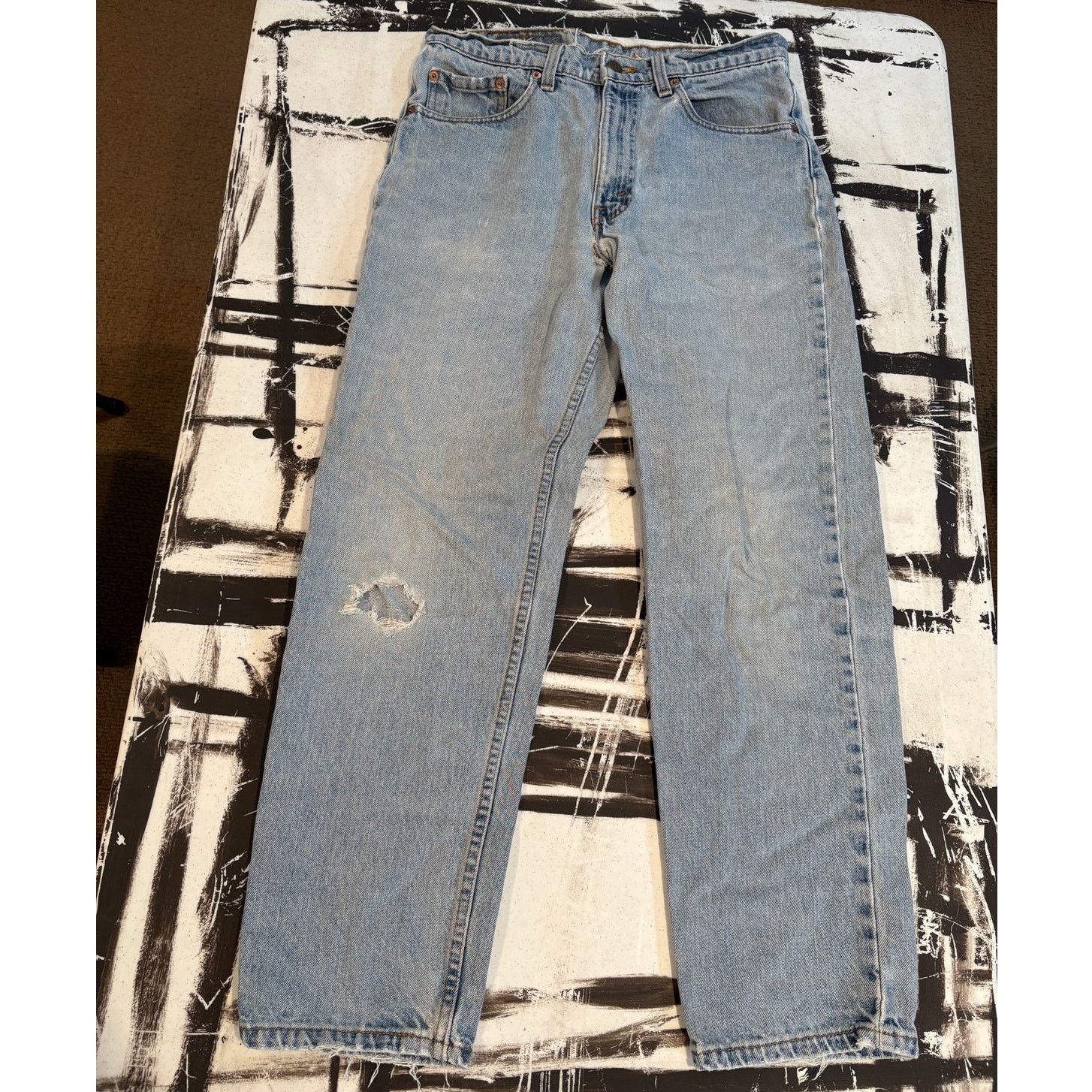 Levi's × Vintage Levi's 550 Jeans Mens 32x30 (31x29) Light Wash Blue Vintage Size US 31 - 1 Thumbnail