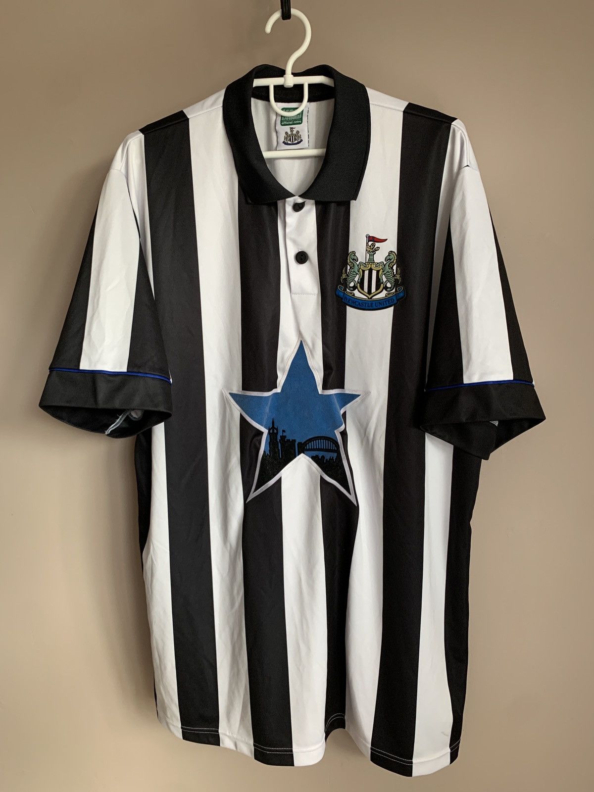 Vintage Newcastle United 1995 Home Football Shirt Score Draw Retro Size US XXL / EU 58 / 5 - 1 Thumbnail