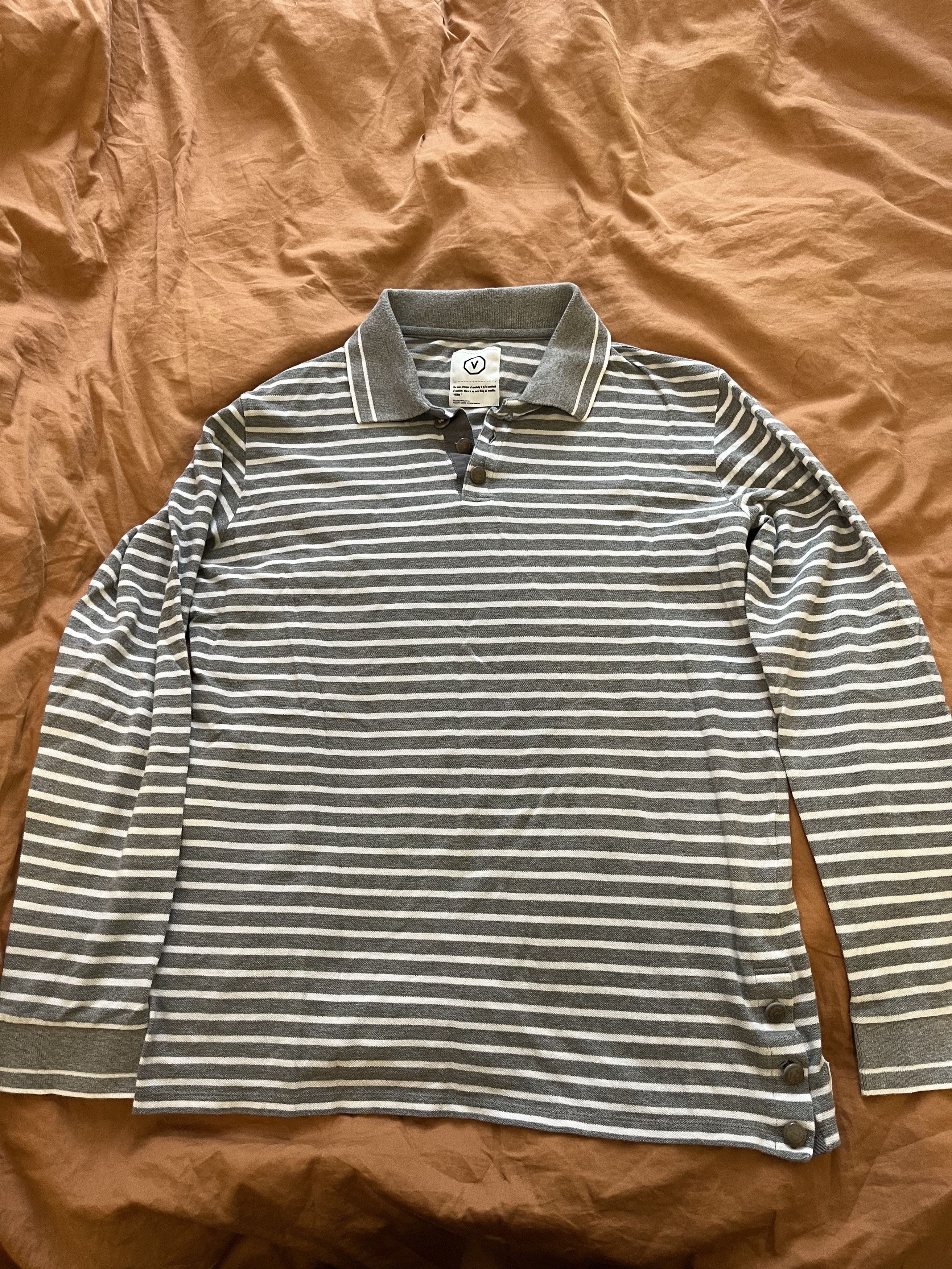 Visvim Striped L/S Polo Size US S / EU 44-46 / 1 - 1 Thumbnail