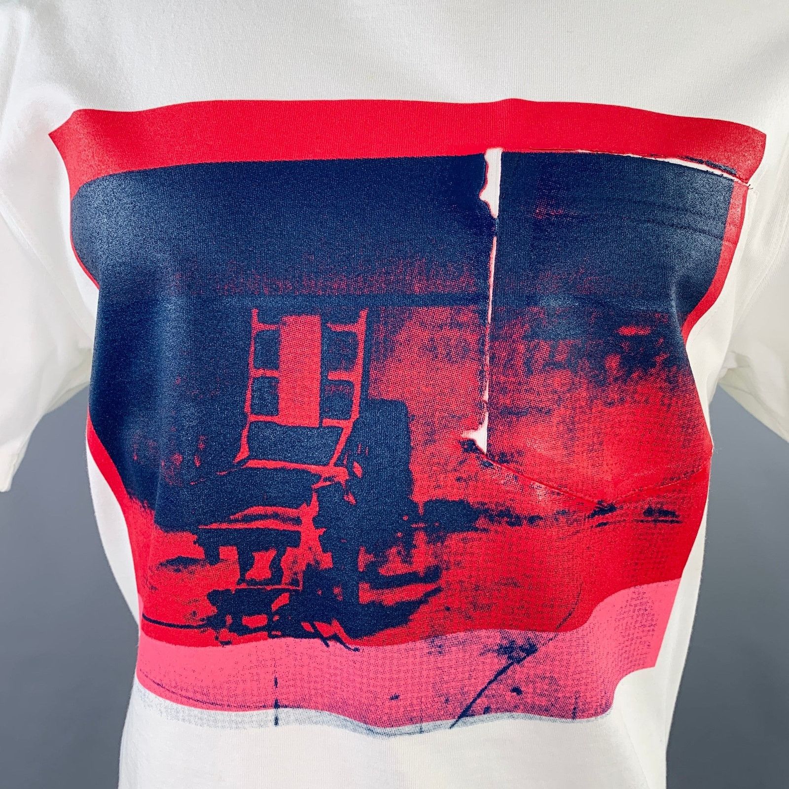 Calvin Klein 205W39NYC Electric Chair White Red Print Cotton One Pocket T-shirt Size US S / EU 44-46 / 1 - 2 Thumbnail