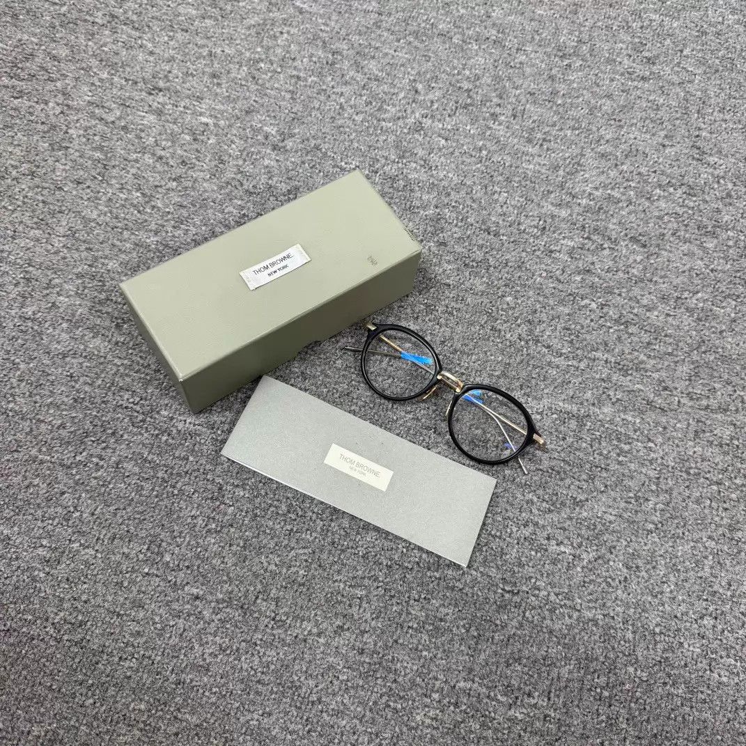 Thom Browne Thom Browne TB-011 49 Black Gold 98 New Eyeglasses Size ONE SIZE - 2 Thumbnail