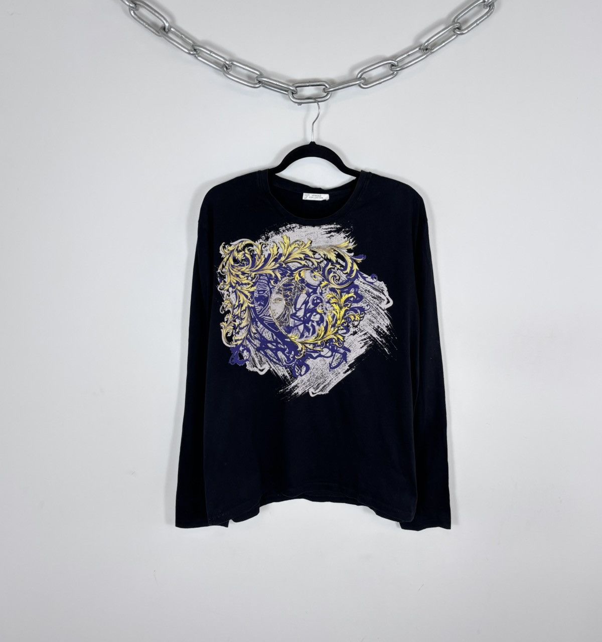 Versace Versace Collection Men’s Baroque Print Black Long Sleeve Tee Size US L / EU 52-54 / 3 - 1 Thumbnail