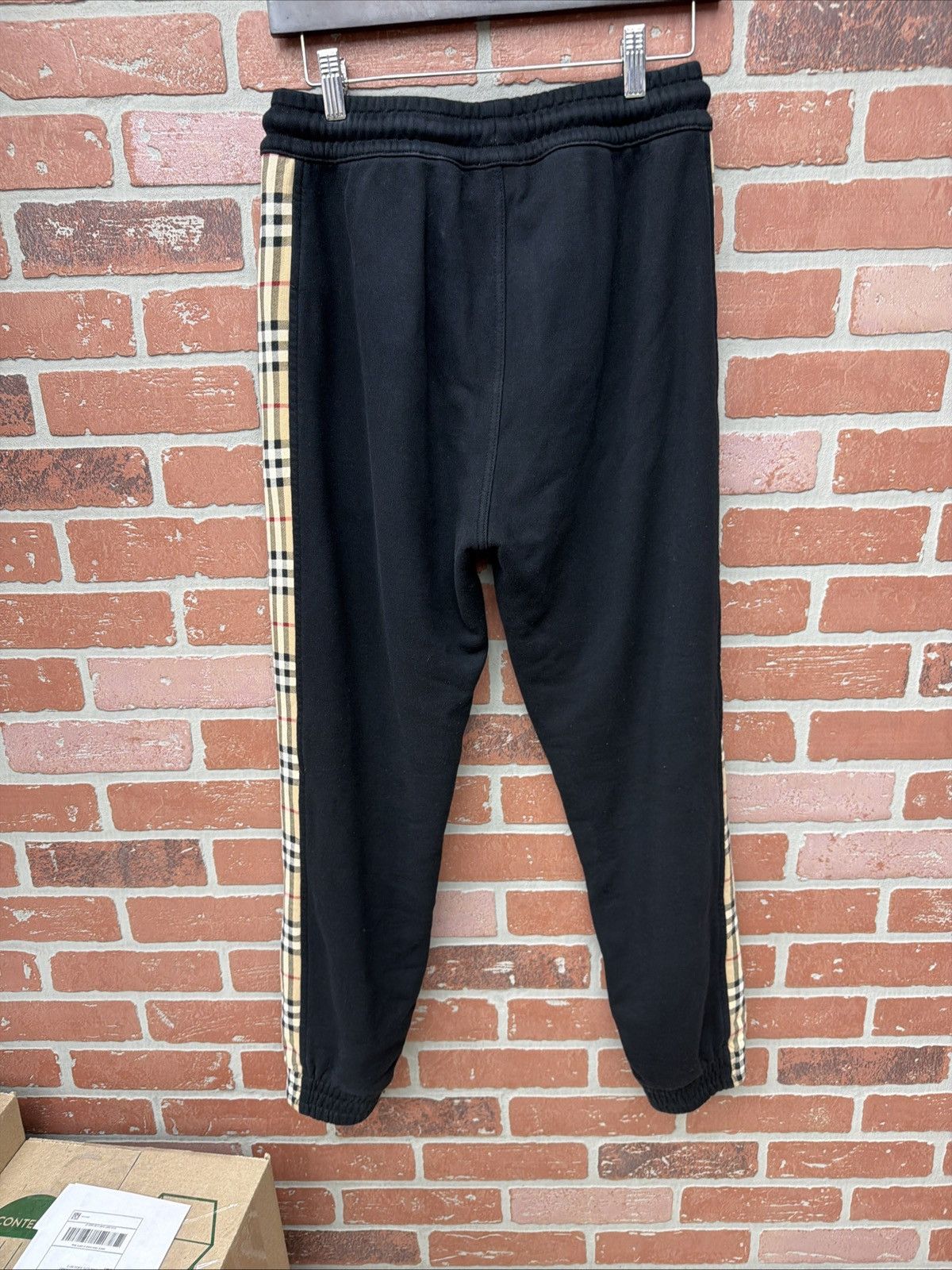 Burberry Burberry Vintage Check Panel Cotton Sweatpants black sz XS Size US 27 - 7 Thumbnail